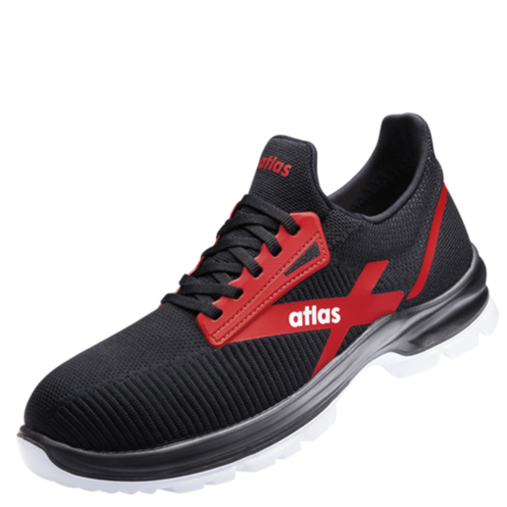 Sneaker, Laufschuh, Schwarz, Roter Akzent, Synthetik-Obermaterial