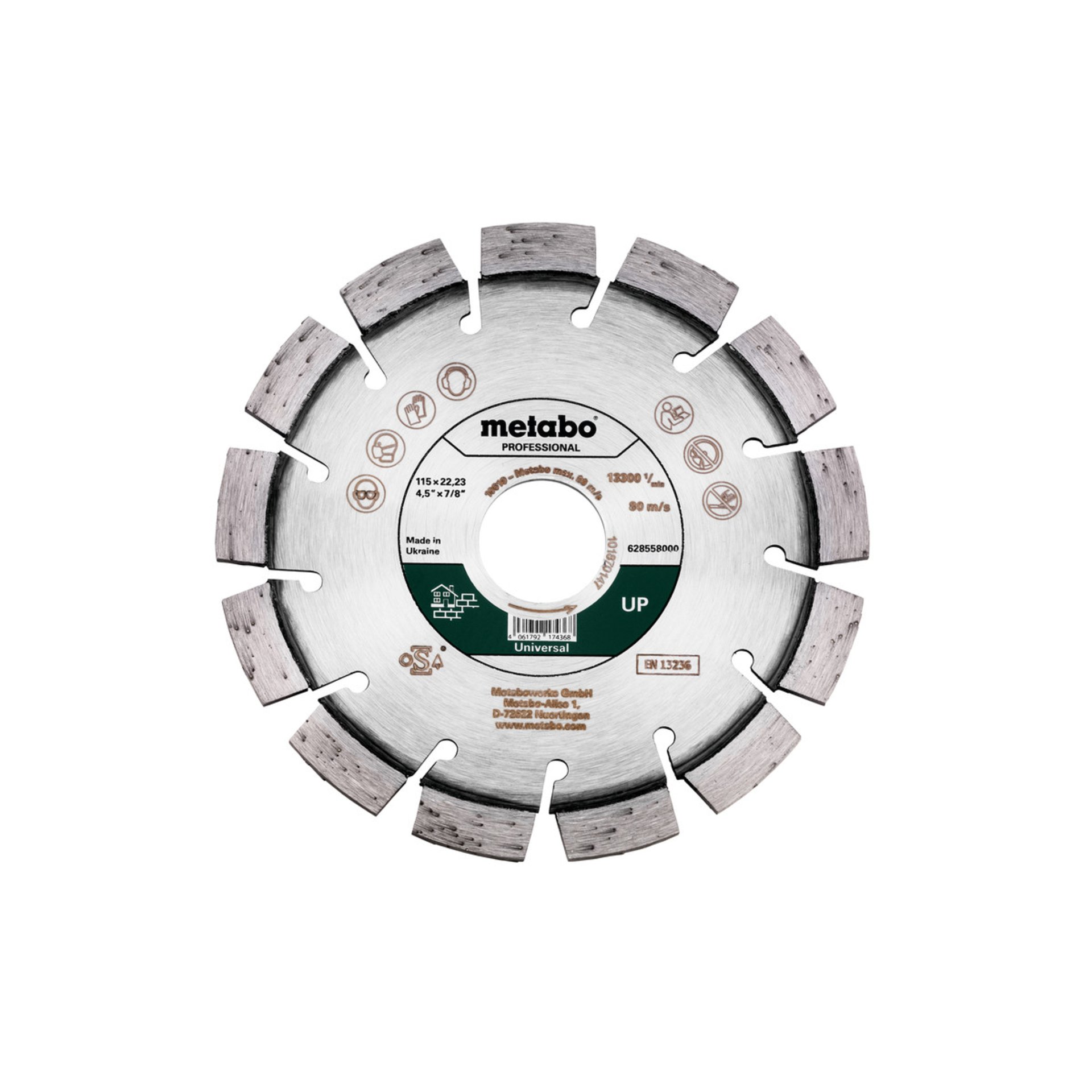 Metabo Diamanttrennscheibe 115x22,23mm, "UP", Universal "professional" (628558000) Maschine, Sprach, Rad, Elektronik, Hardware