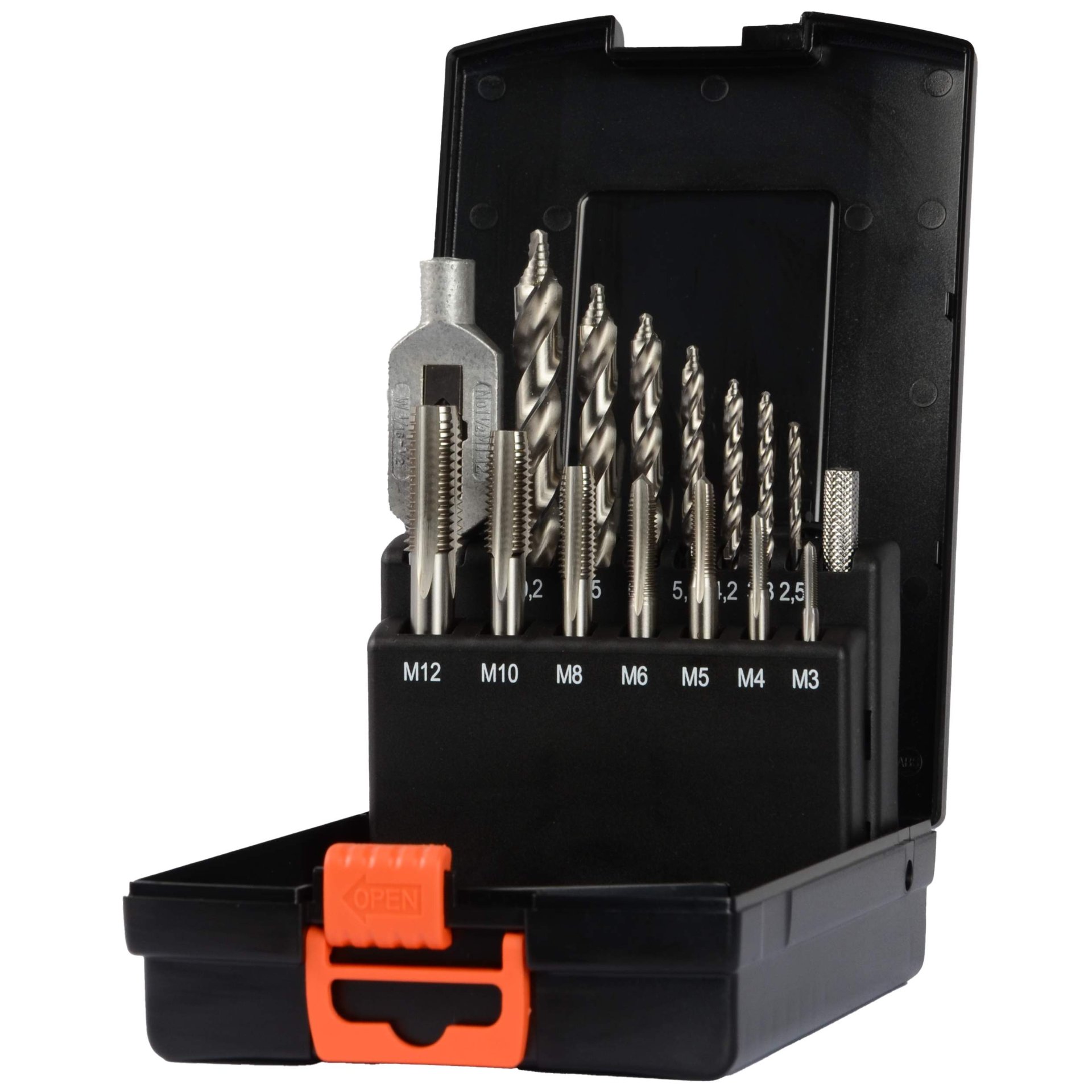 bohrer, bitsatz, metall, koffer, handwerk