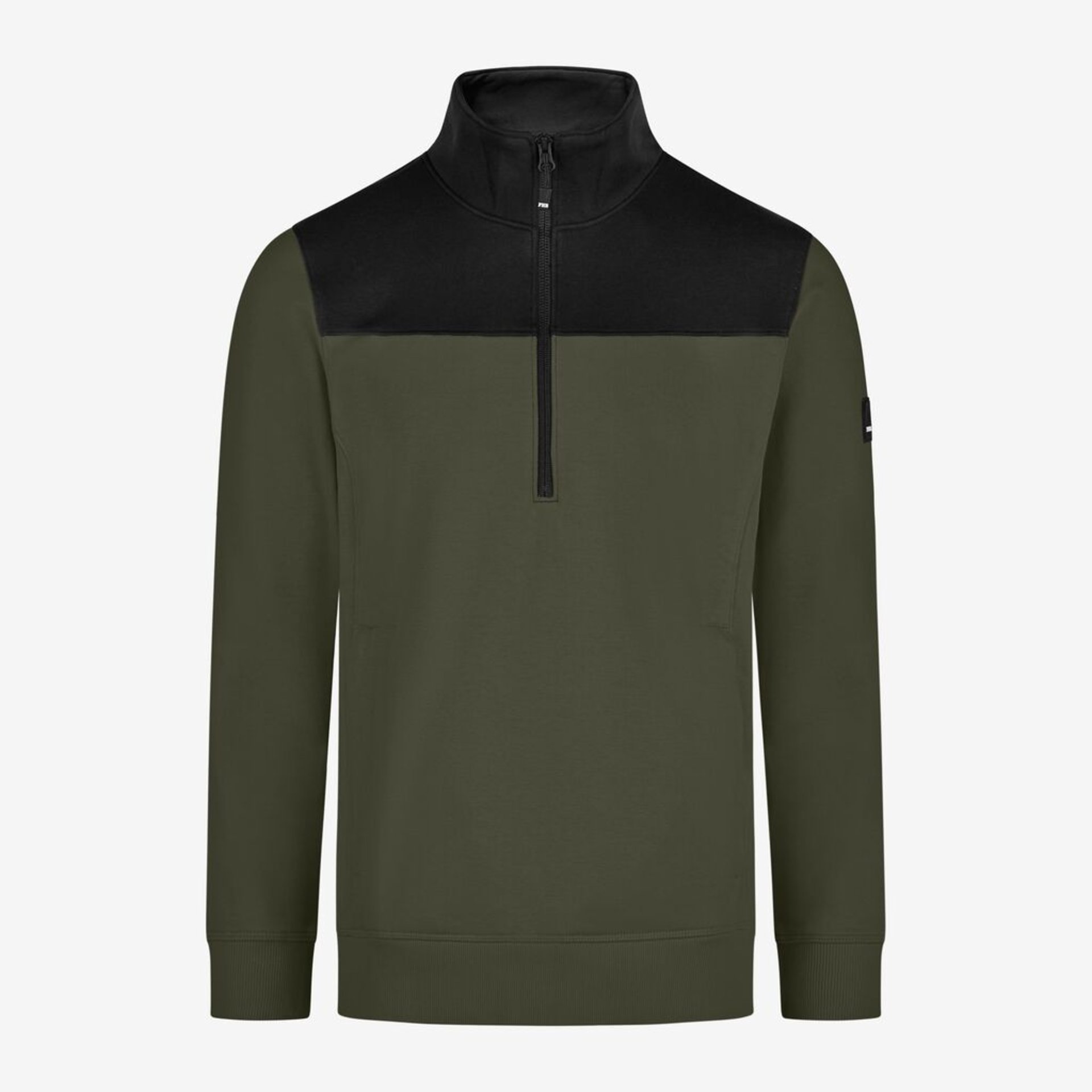 Pullover, Hoodie, Halb-Reißverschluss, Olivgrün, Fleece