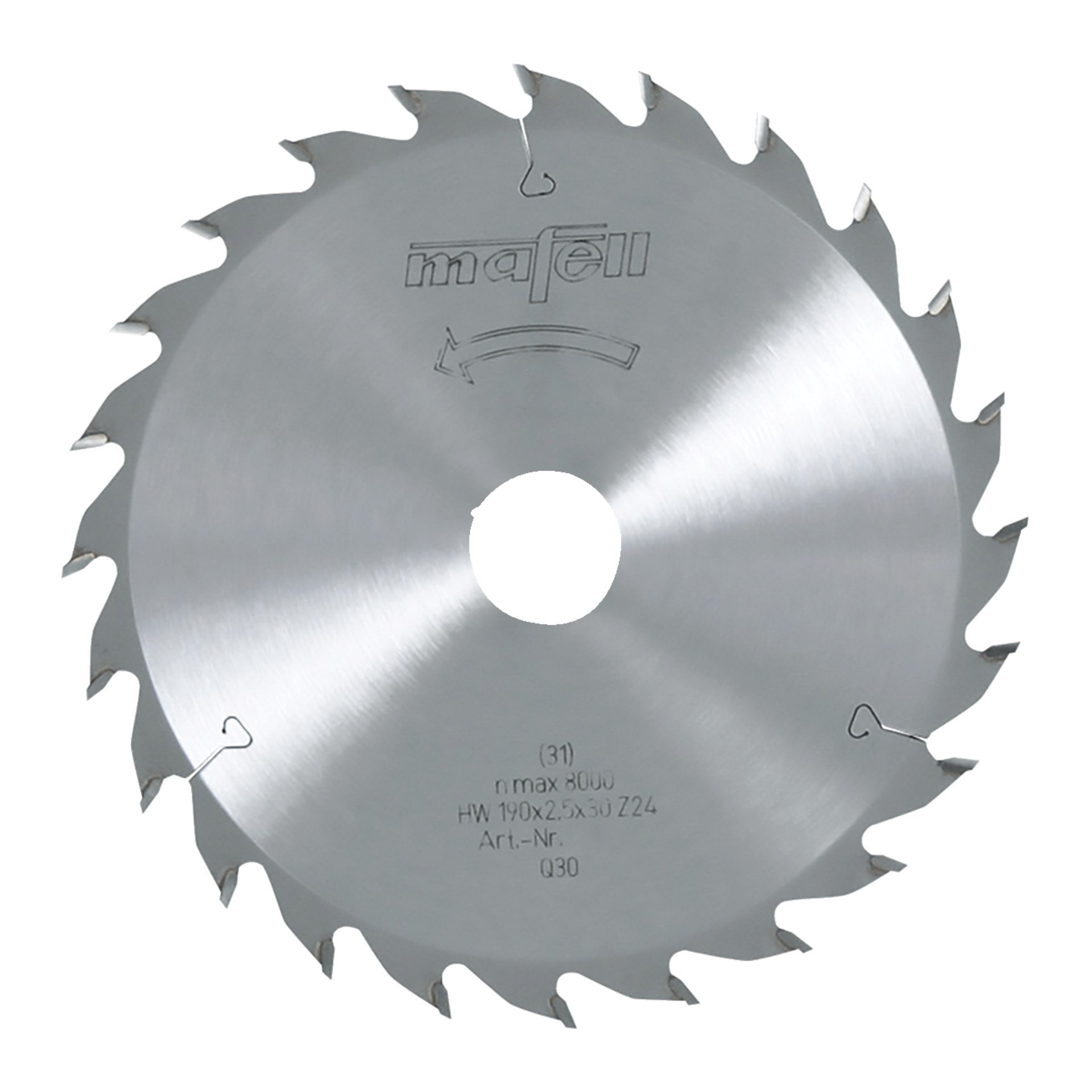 Mafell Sägeblatt-HM, 168 x 1,2/1,8 x 20 mm, Z 24, WZ, für universellen Einsatz in Holz