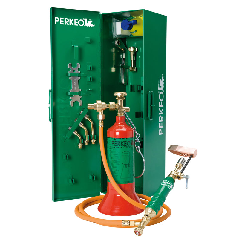 Perkeo Weich-u.Bleilötanlage mit Zubehör im Koffer,Hammerf.,Anschl.G3/8"LH