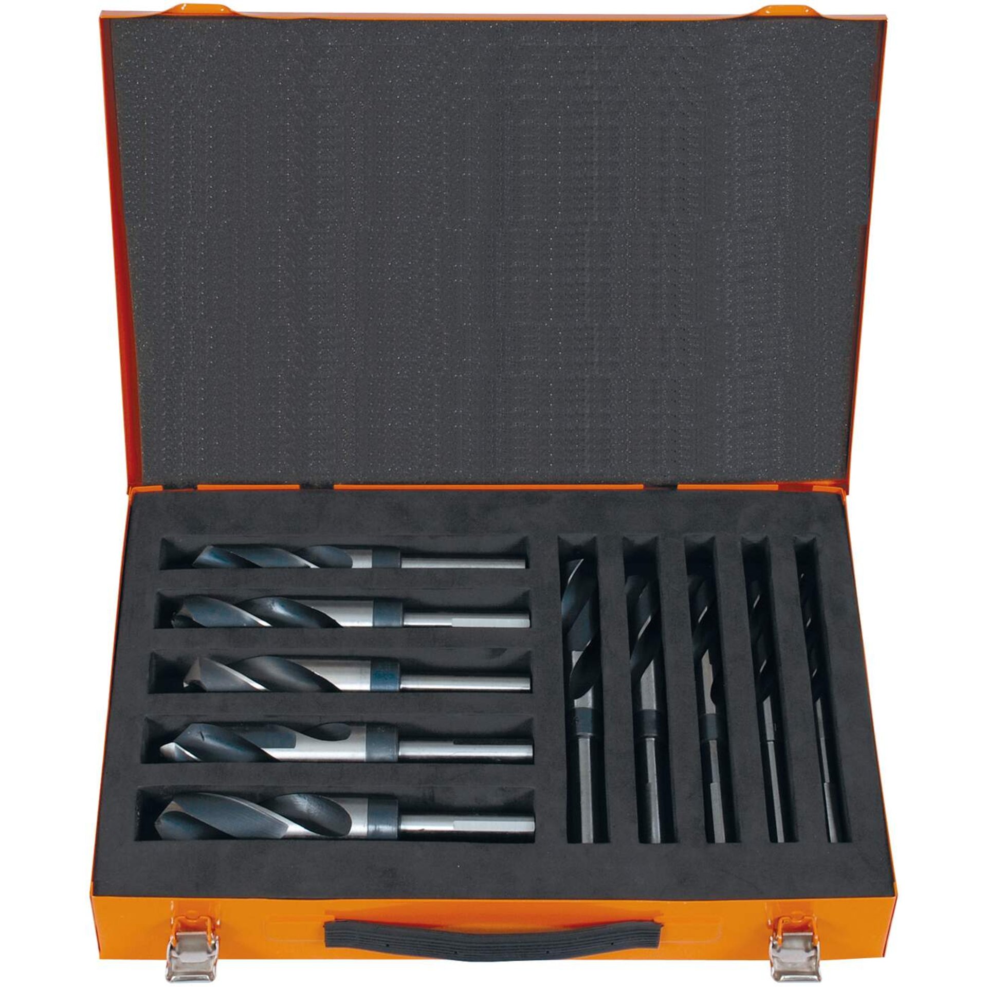 bohrer, bohrerset, metall, schraubendrehwerkzeug, koffer