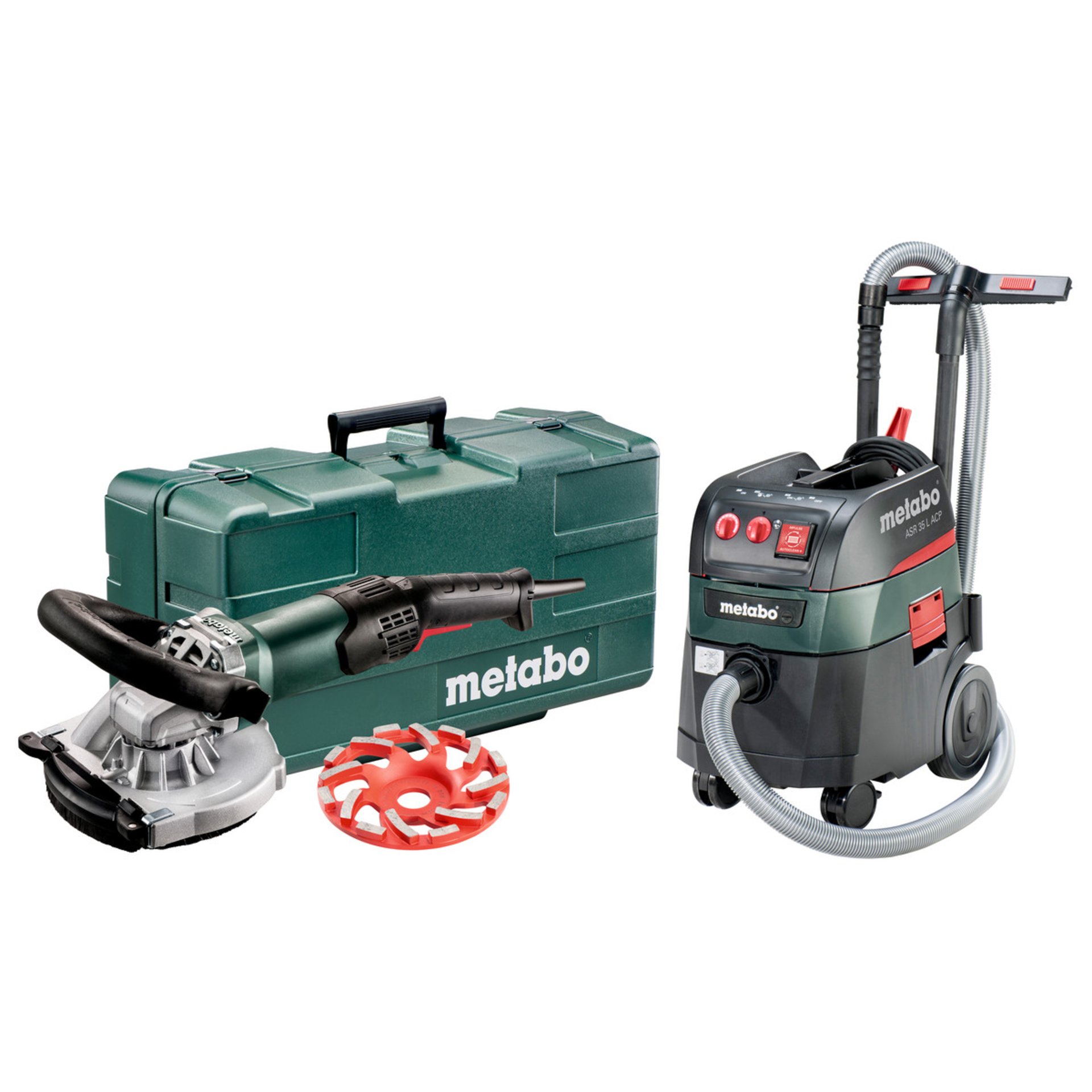 Metabo Set Renovierungsschleifer RSEV 19-125 RT + Allessauger ASR 35 L ACP (691000000) - Kunststoffkoffer Gerät, Rasenmäher, Pflanze, Werkzeug, Maschine