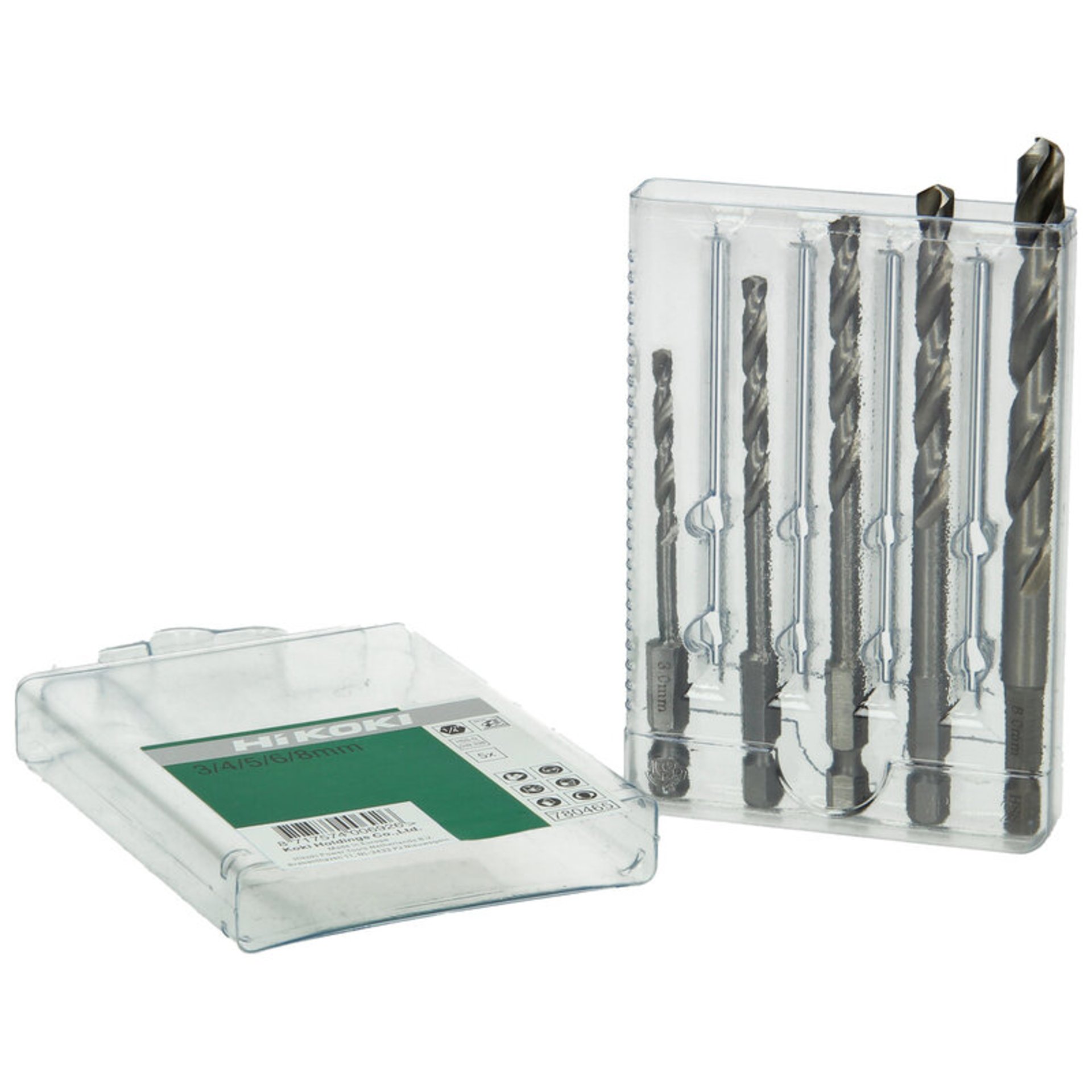 Hikoki Metallbohrerset HSS-G DIN 338  1/4" Sechskant (5-teilig) 3/4/5/6/8 Hikoki Metallbohrerset HSS-G DIN 338  1/4" Sechskant (5-teilig) 3/4/5/6/8