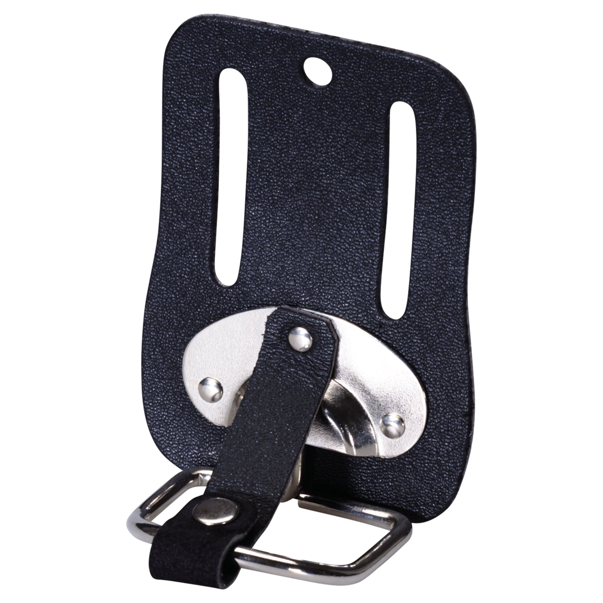 Taschenclip, Leder, Schwarz, Metallbeschläge, verstellbarer Gurt