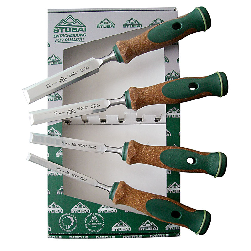 stemmeisen-satzkork-stubai-4teilig Stubai Spezial-Stemmeisensatz Korkheft, 4-tlg