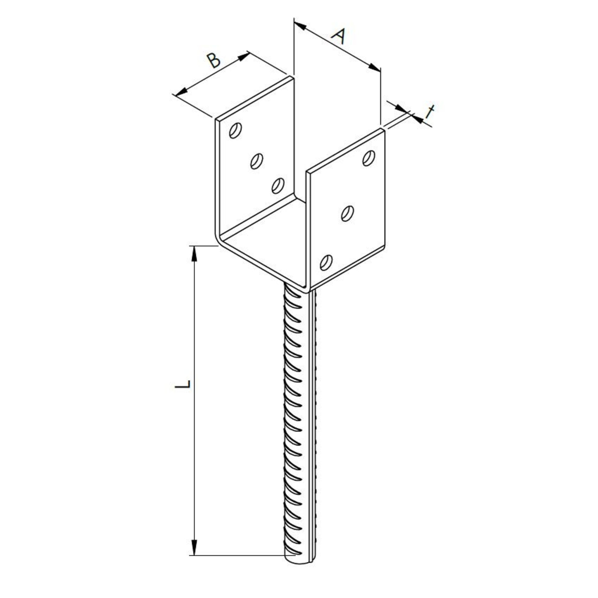 Stahlstahlstange, L-förmiges Profil, Metallwinkel, Schraubanker, Bohrlöcher