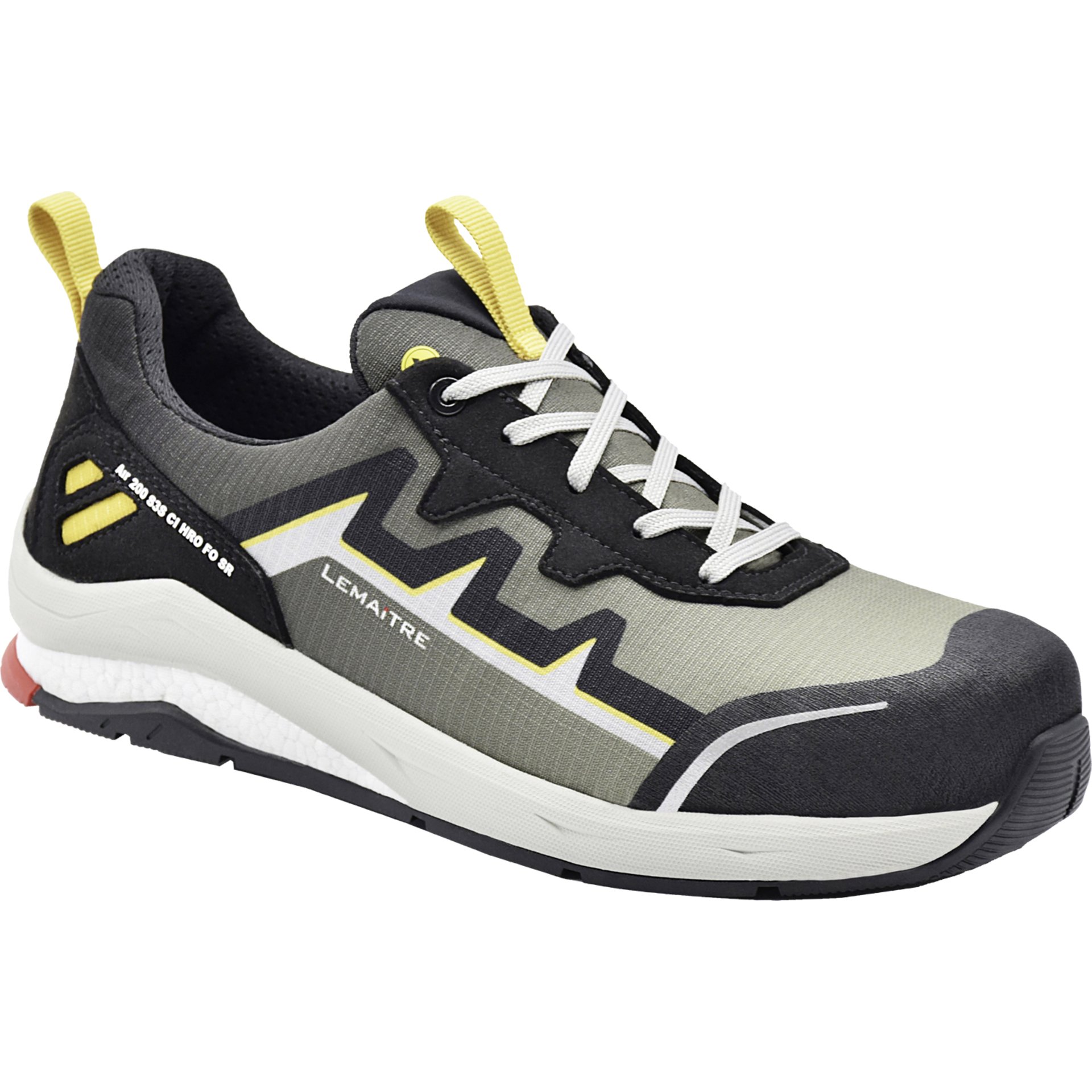 Schuh, Sneaker, Laufschuh, grau, Gelb accents