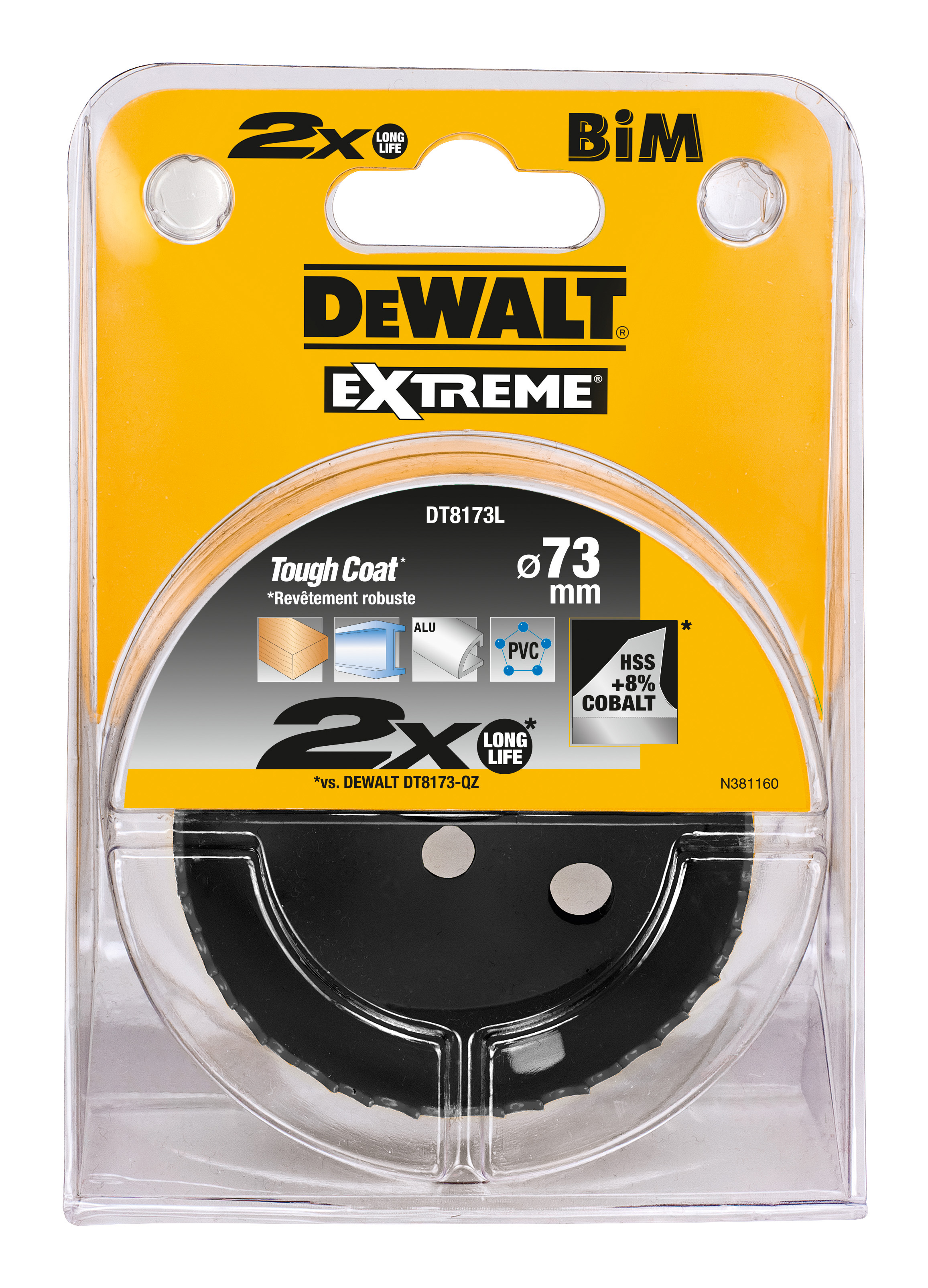 DT8173L-QZ DEWALT Lochsaege HSS Bi-Metall 73x46mm DT8173L-QZ