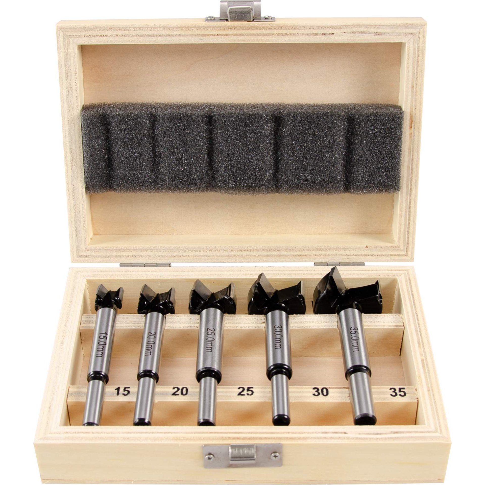 Holzbox, Fräsbohrer, Bohrer-Satz, Winkelmesser, Fräser-set
