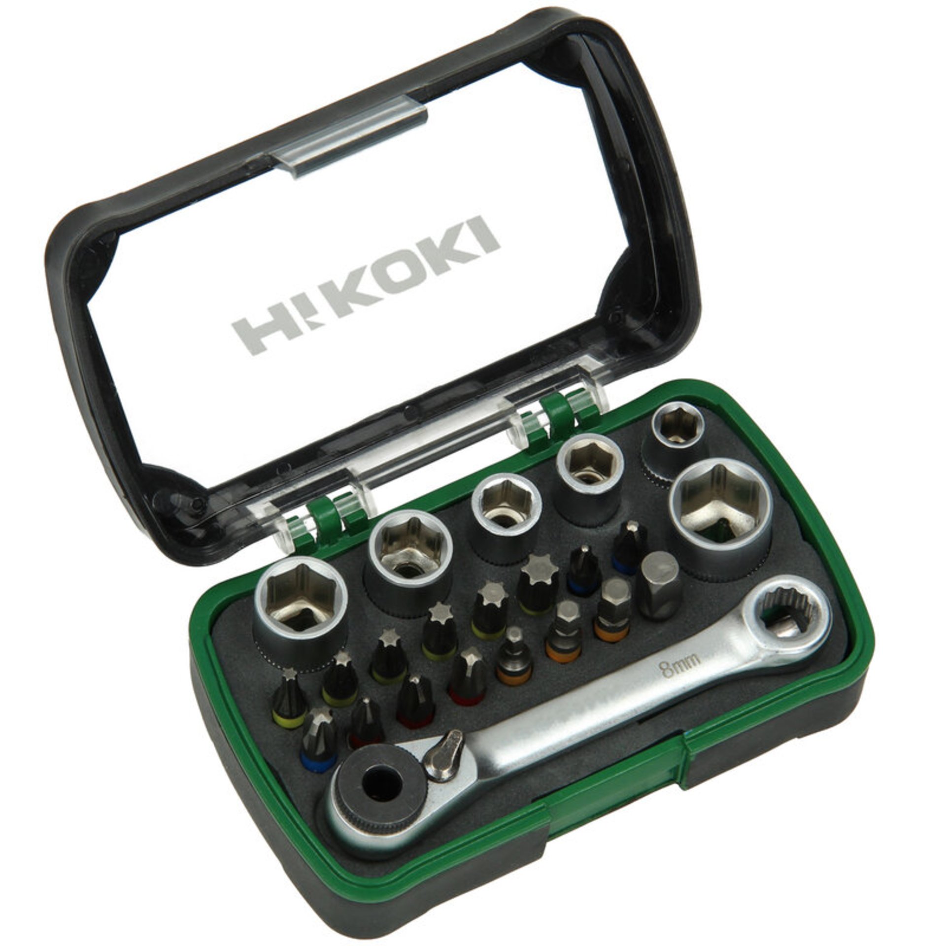 Hikoki Bit- und Stecknuss-Set 1/4", 24-teilig, inkl. Ratsche Hikoki Bit- und Stecknuss-Set 1/4", 24-teilig, inkl. Ratsche