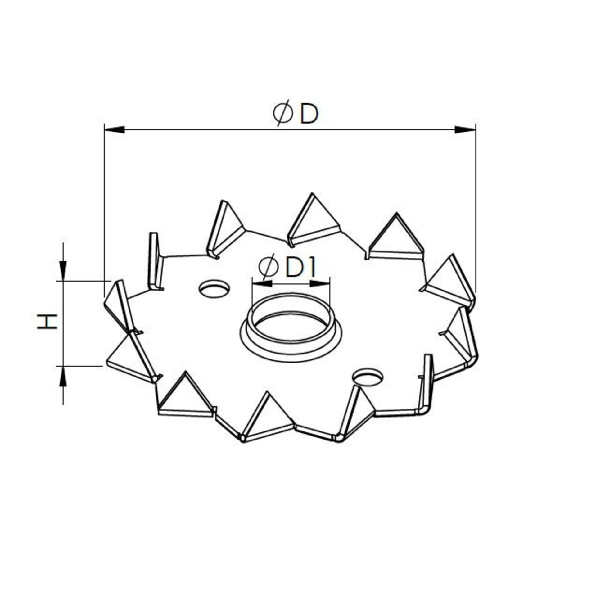kreisförmige Sägeblatt, Zahnradähnliches Werkzeug, Zähne aus Dreiecken, Sägeblatt mit Dreiecksverzahnung, industrielle Scheibe