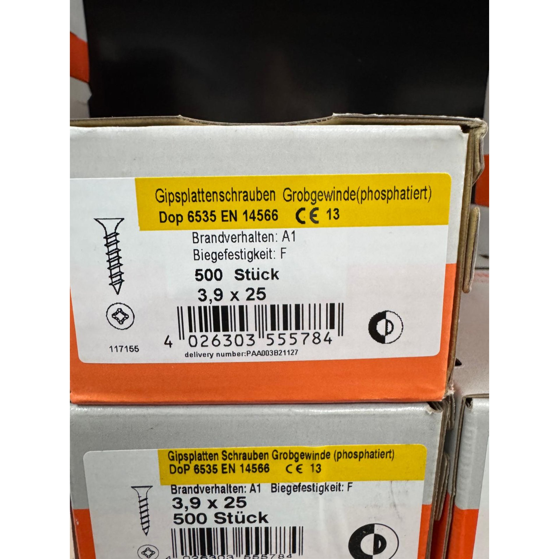 Schraube, Holzschraube, phosphiert, Boxen, 500 Stück