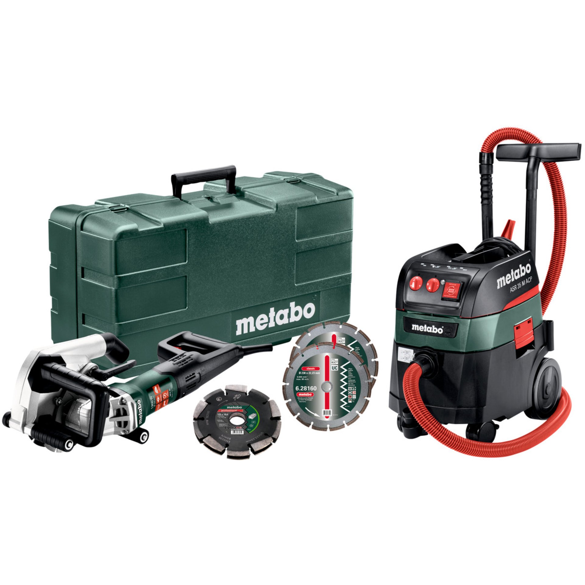 Metabo Set Mauernutfräse MFE 40 + Allessauger ASR 35 M ACP (691059000) - Kunststoffkoffer Maschine, Armbanduhr, Rasenmäher, Pflanze, Werkzeug