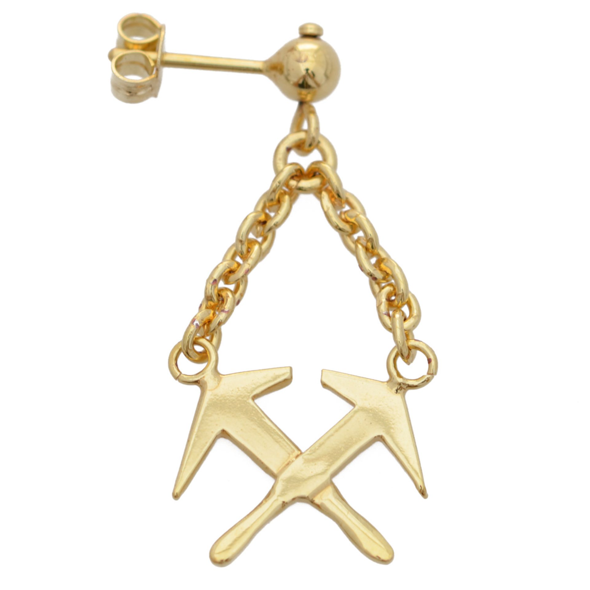 Dachdecker Ohrschraube, vergoldet im Etui Zubehor, Ohrring, Schmuck