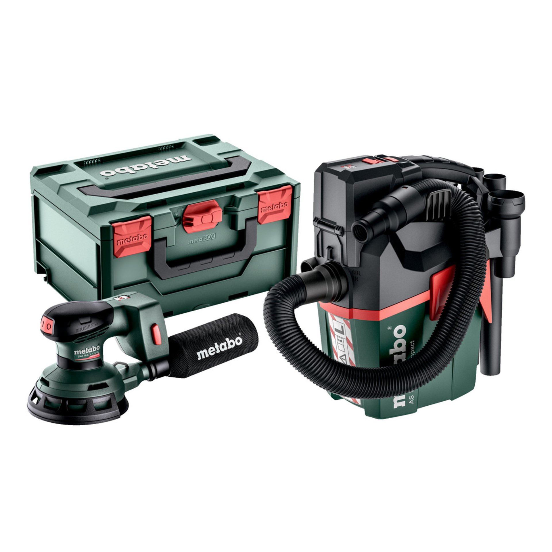 Metabo Set Akku-Exzenterschleifer SXA 18 LTX 125 + Akku-Sauger AS 18 L PC Compact (691199000) Gerät