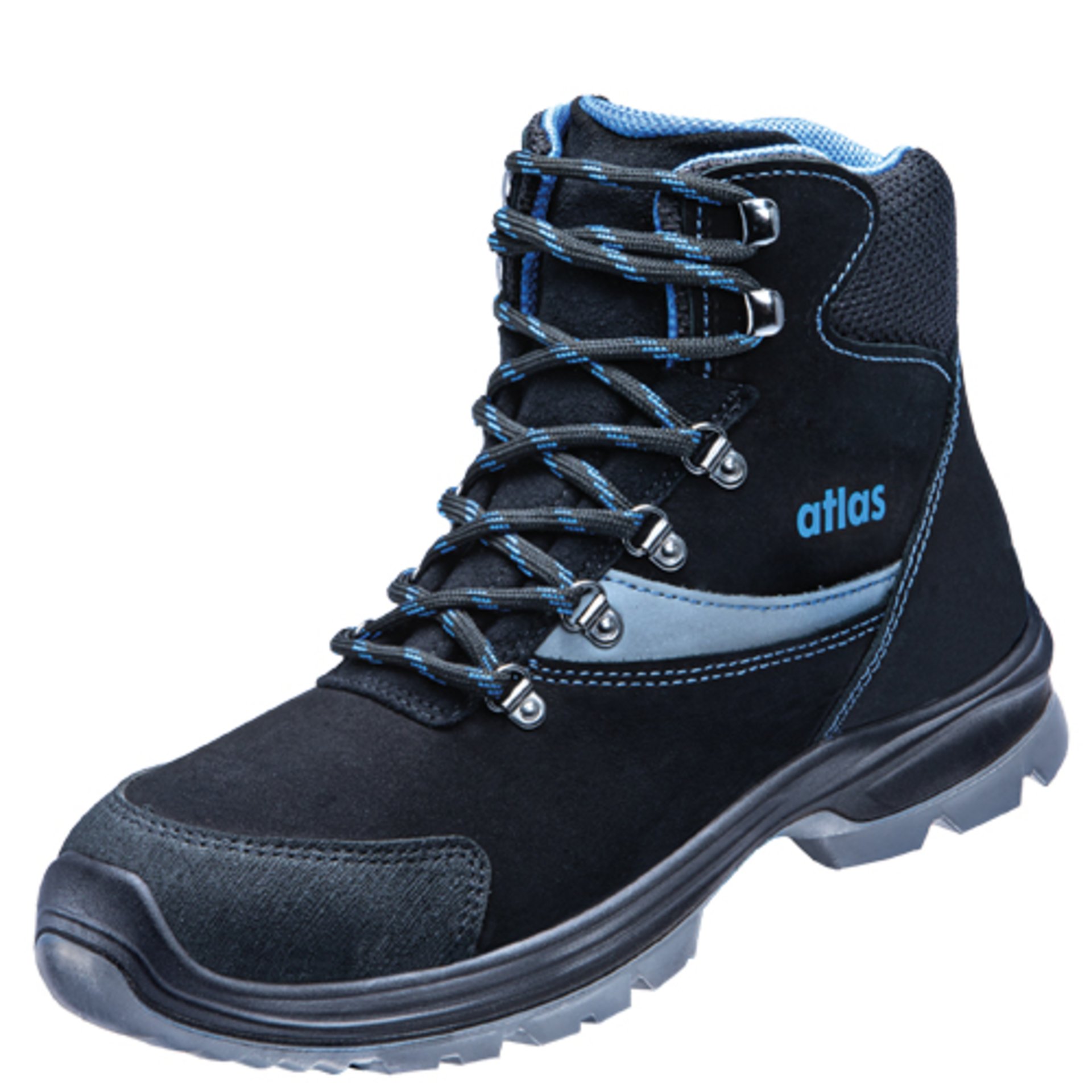 Stiefel, Wanderschuh, outdoor, Leder/Textil, blau highlight