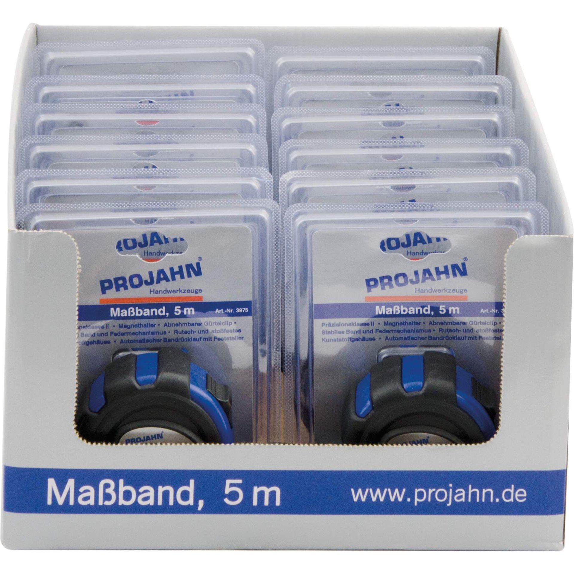 Maßband, 5 m, Taschenschnur, Verlängerbares Maßband, Klebeband-Box