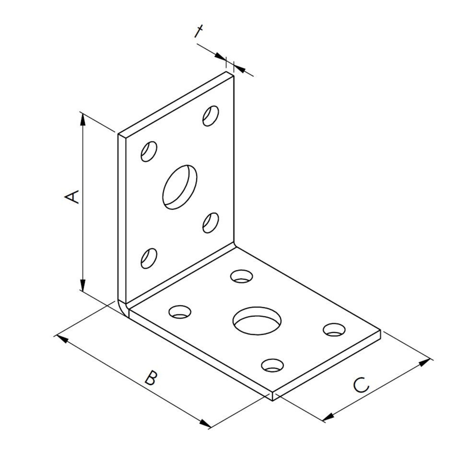 winkelblech, L-Form, bohrungen, metallplatte, winkelträger