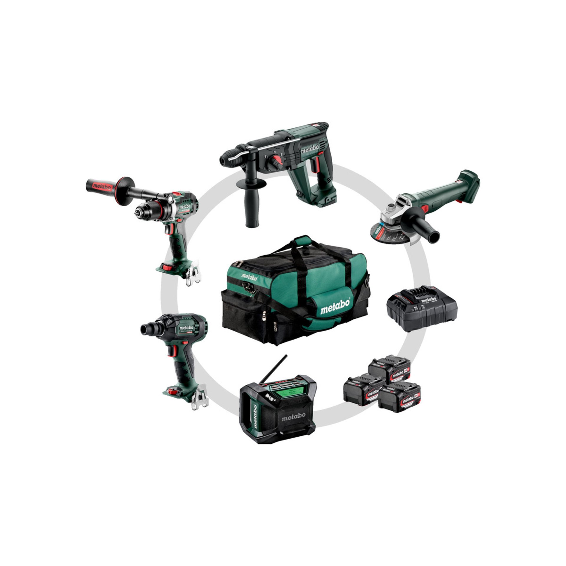 Metabo Akku Combo Set Bauhandwerk 5.2 (685213000) - Werkzeugtasche Gerät, Elektrische Bohrmaschine, Werkzeug