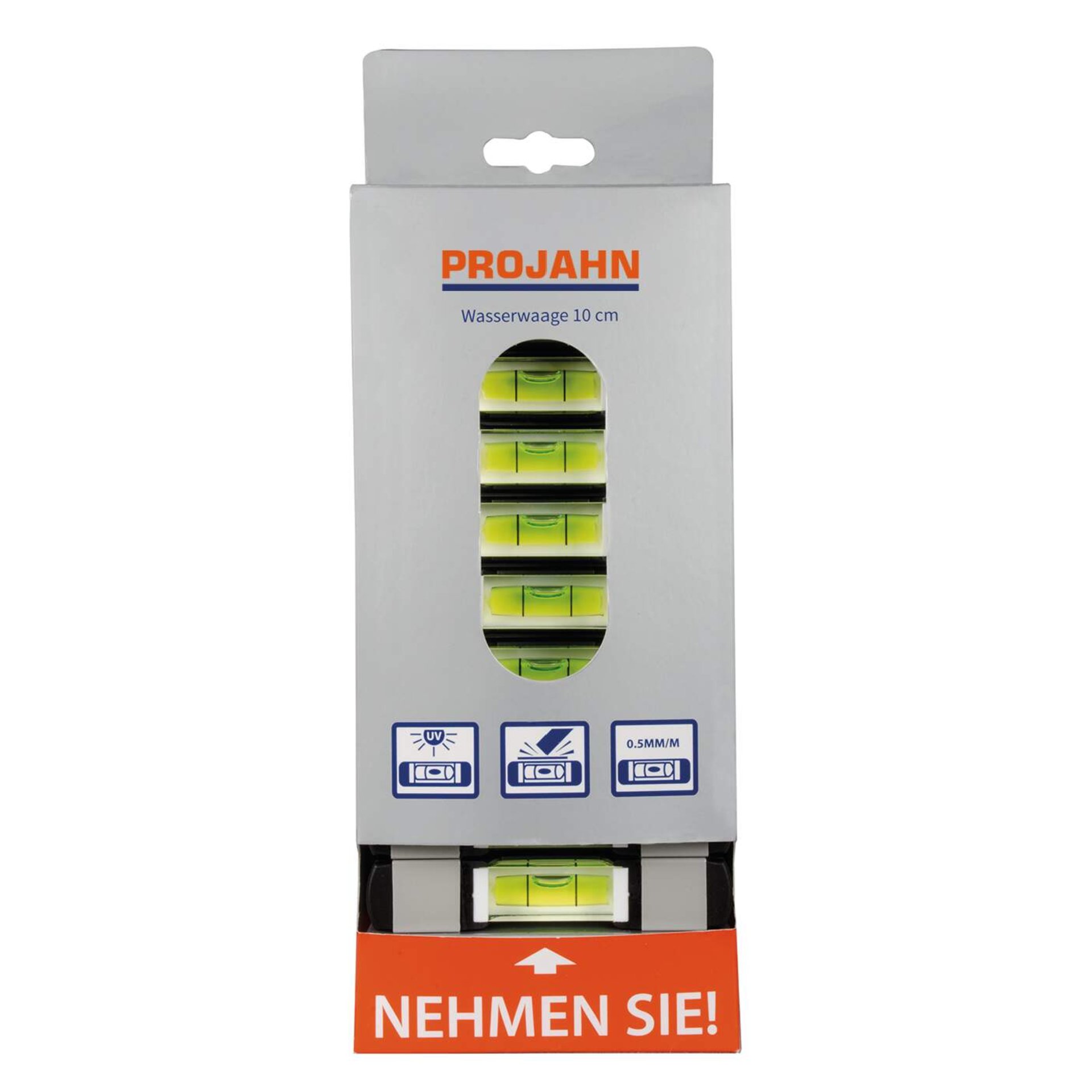 Wasserwaage, Stativ-Wasserwaage, 10 cm, Neon-Gelb, Level-Bubble