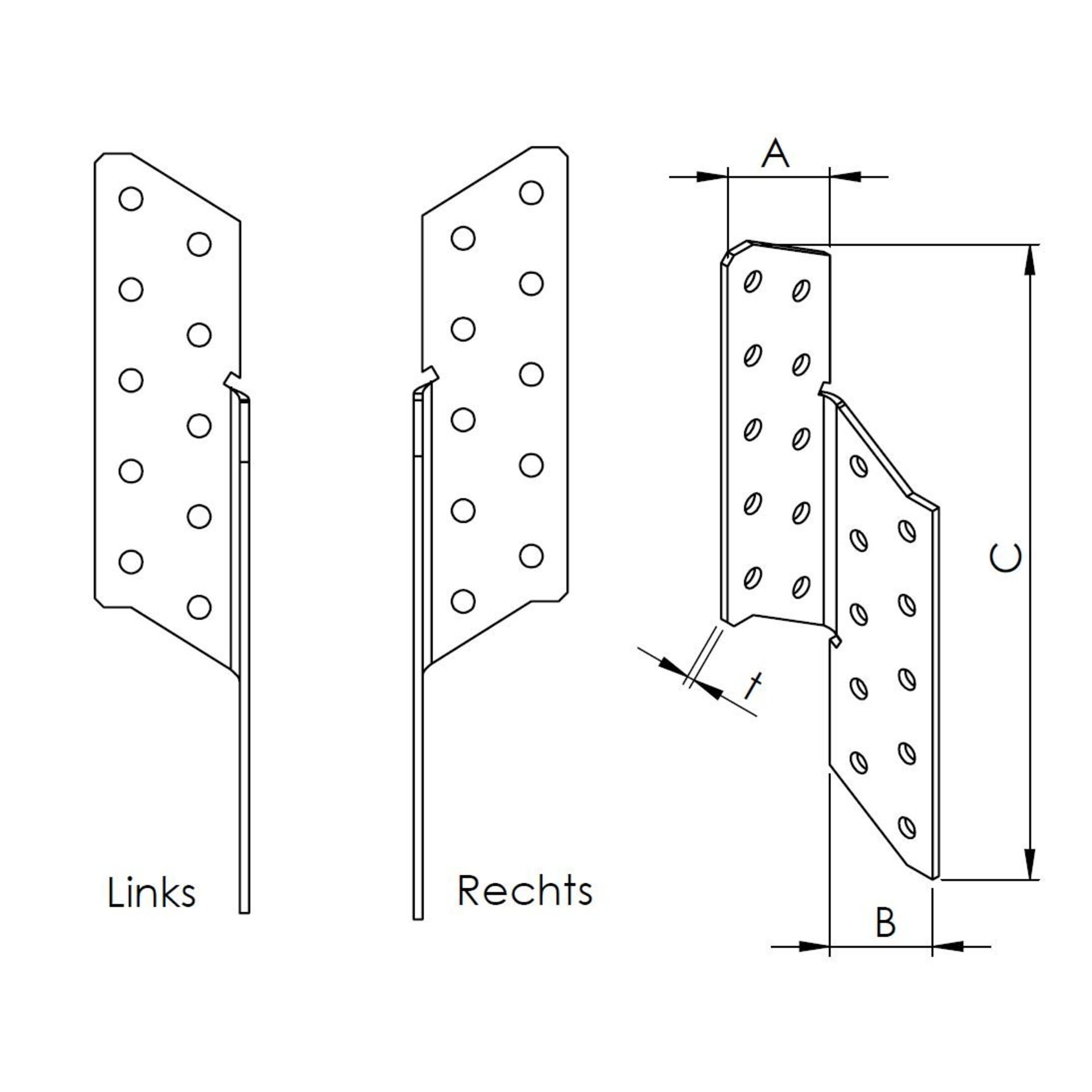 Blechträger, Halterung, Bobsen-Perforation, Metallblech, Lagerung