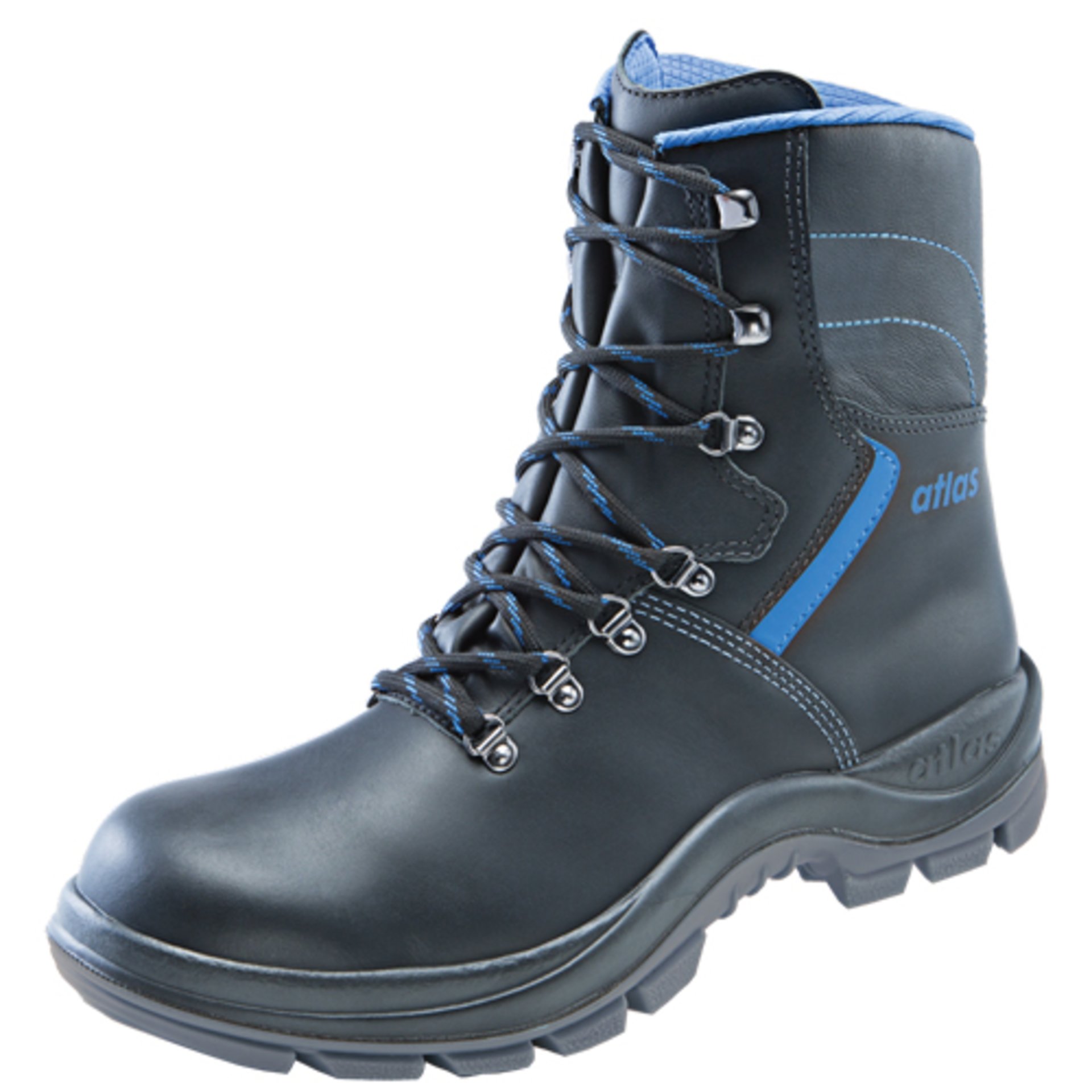 Stiefel, Hochstieg, Lederstiefel, Stiefel mit Schnüren, Dunkelblau