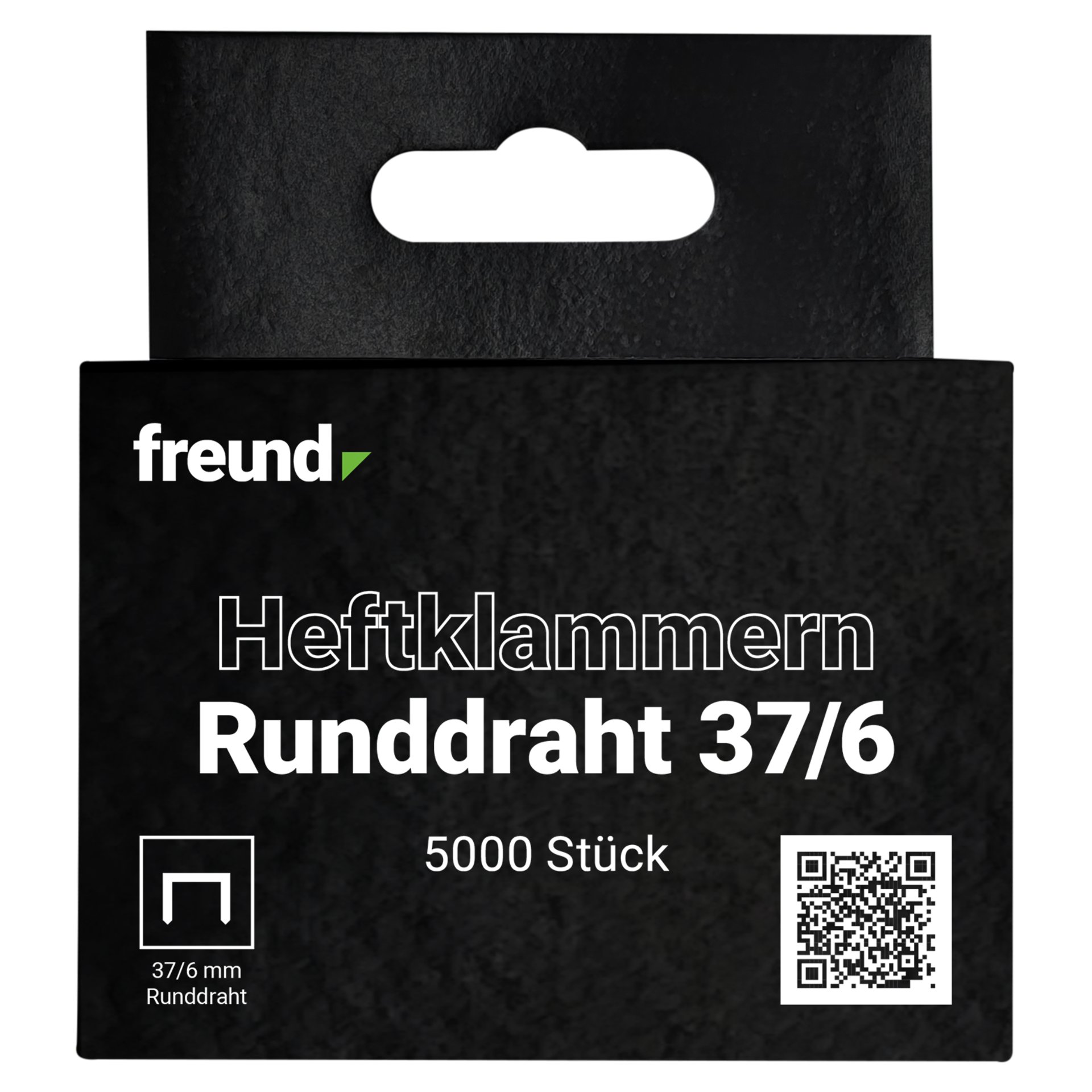 Hefteklammern, Runddraht, 37/6 mm Runddraht, Stahl, Schwarz