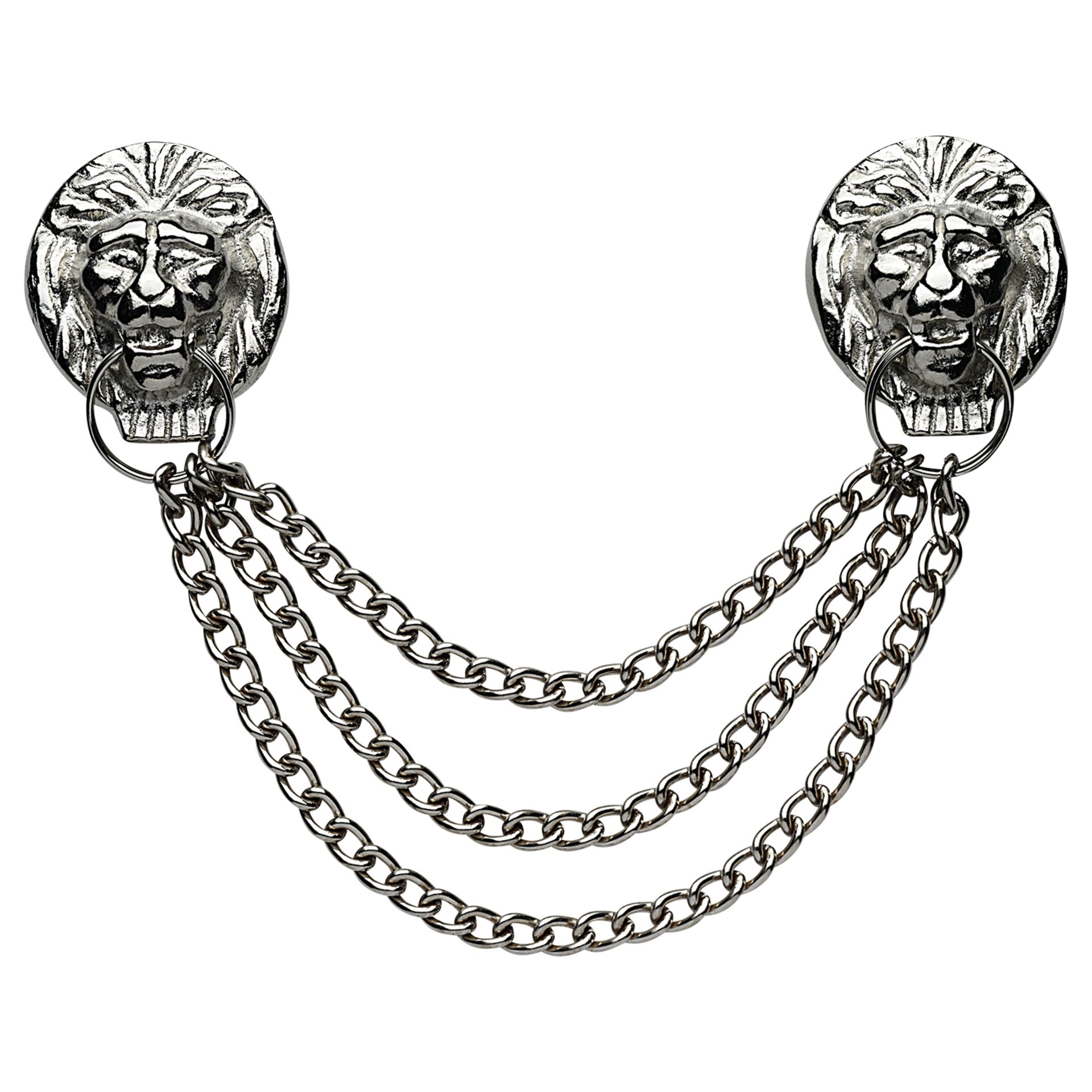 Kettenarmband, Silber, Löwenkopf, Dreifachkette, Kleider-/Accessoire