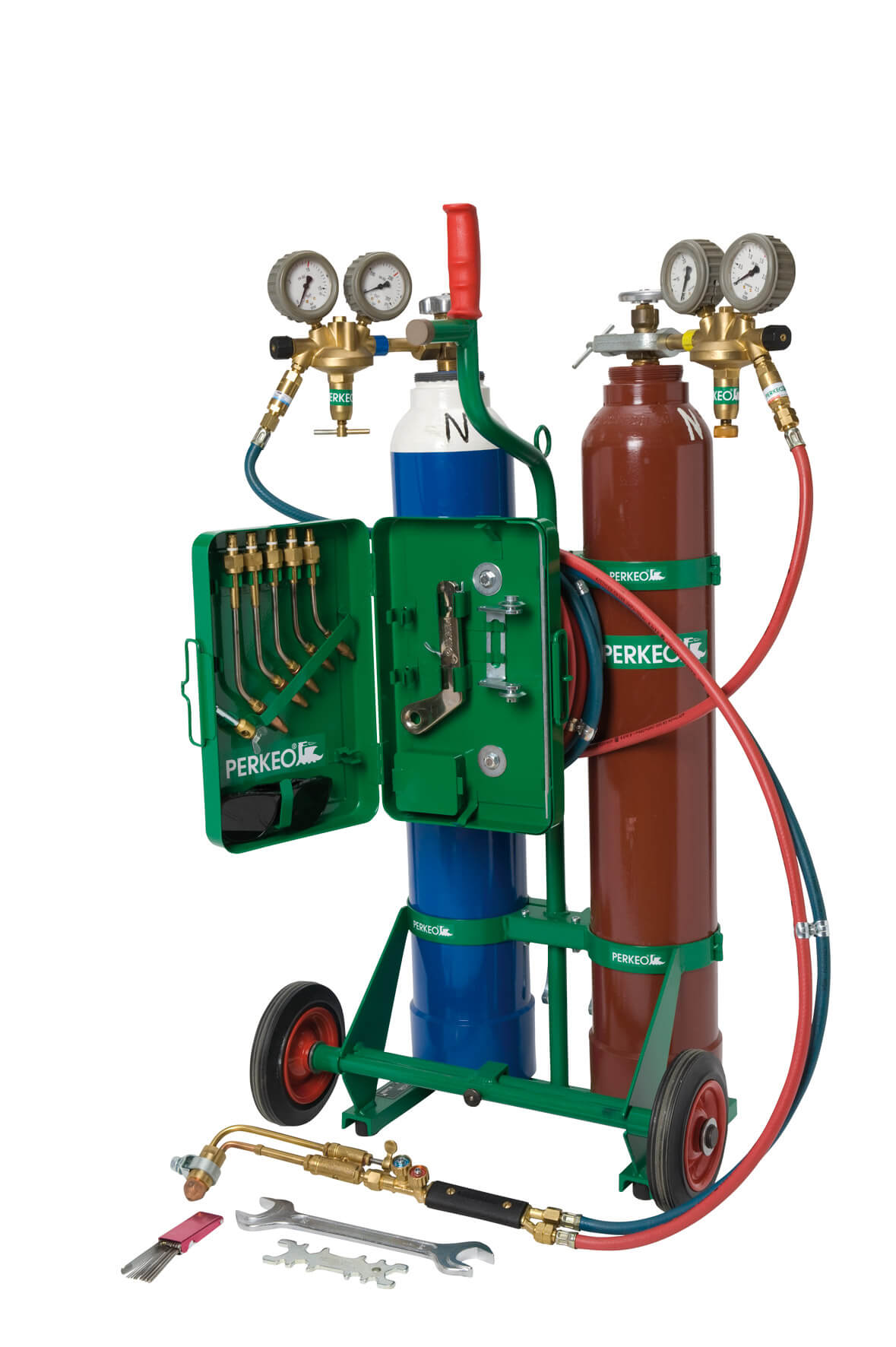 799_17A_10L Perkeo A/S-Montagegerät trag- und fahrbar, mit 10 l Stahlflaschen