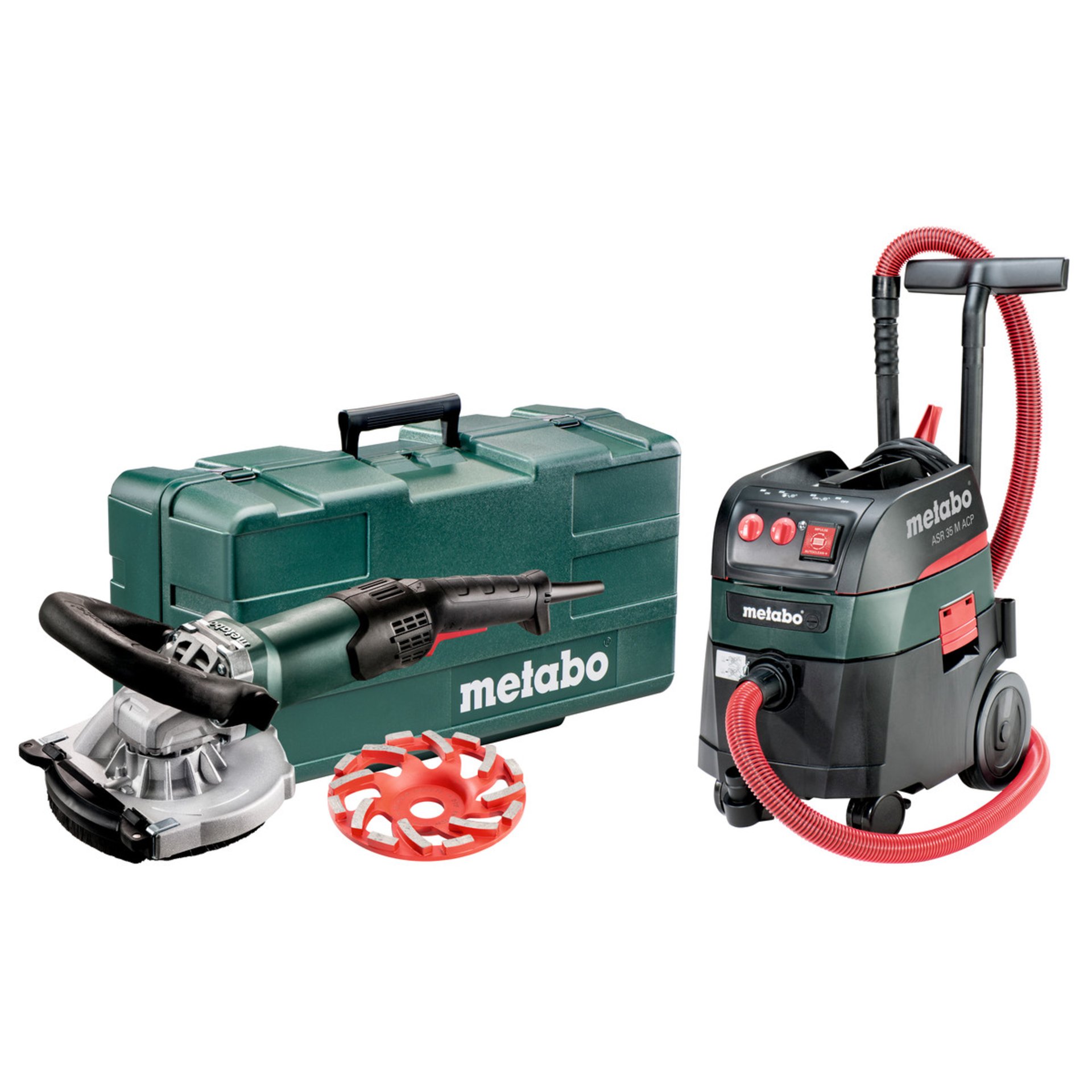 Metabo Set Renovierungsschleifer RSEV 19-125 RT + Allessauger ASR 35 M ACP (691001000) - Kunststoffkoffer Gerät, Maschine