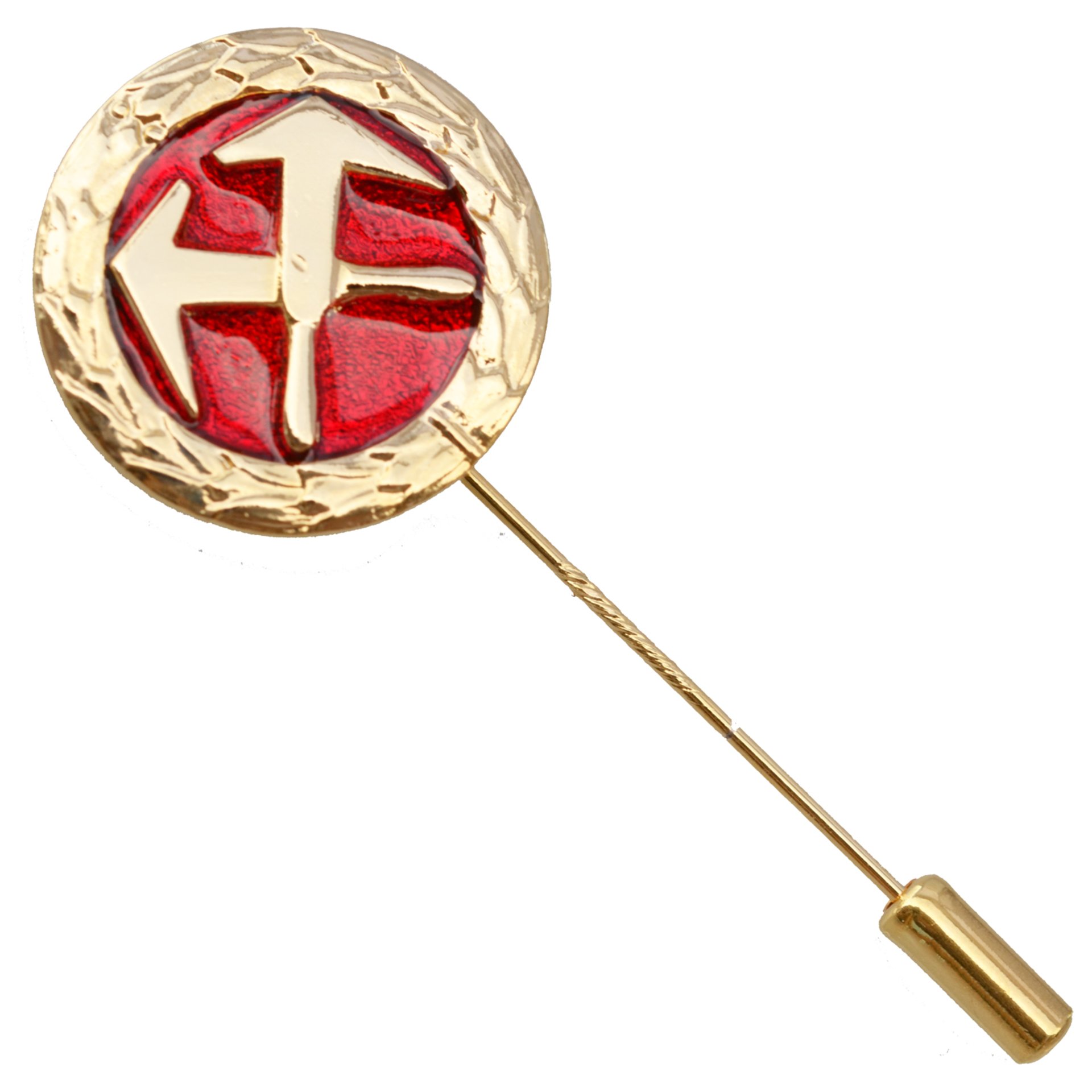 Dachdecker Meisternadel, vergoldet im Etui Rauchrohr