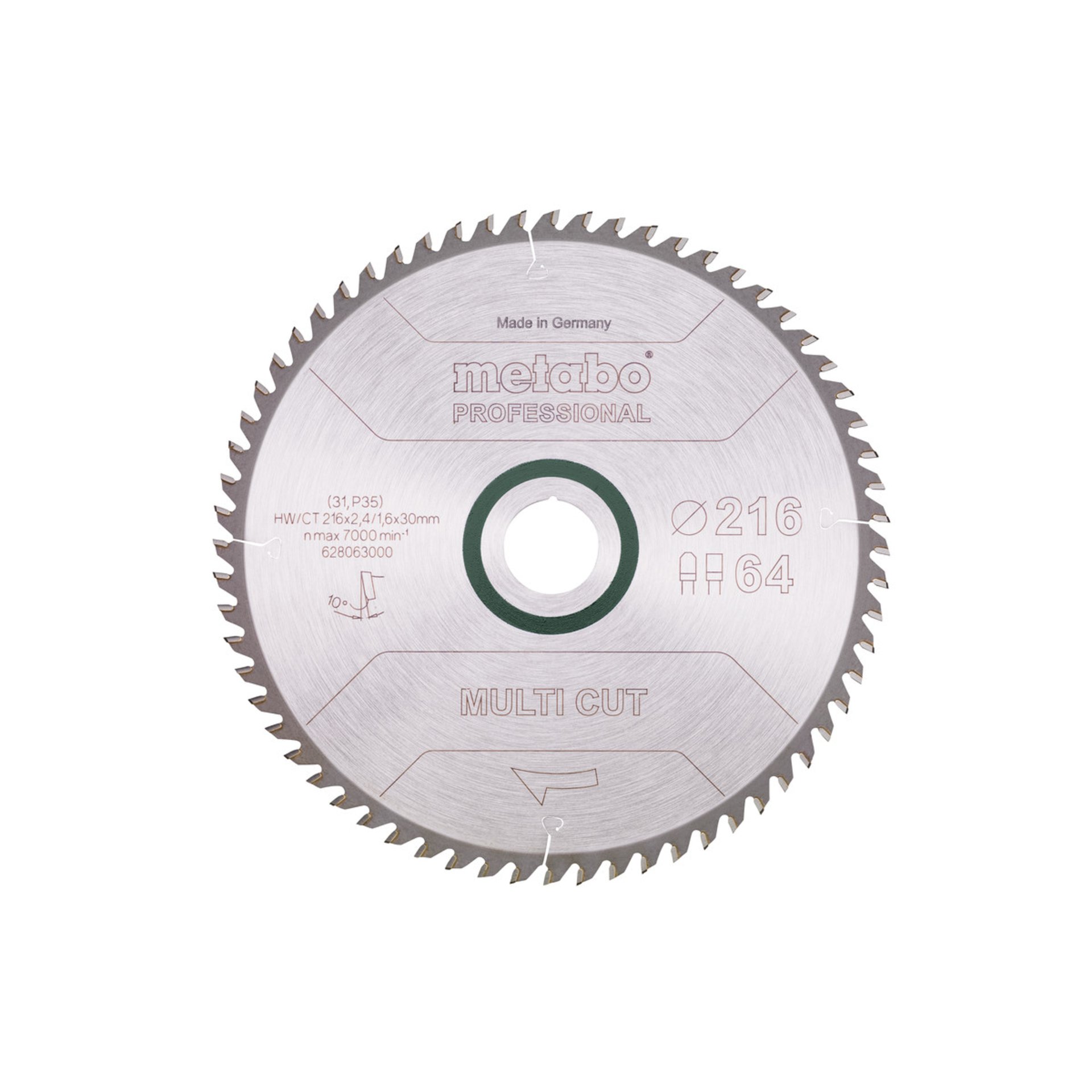 Metabo Sägeblatt "multi cut - professional", 216x30, Z64 FZ/TZ, 10° (628063000) Elektronik, Hardware, Computerausrüstung