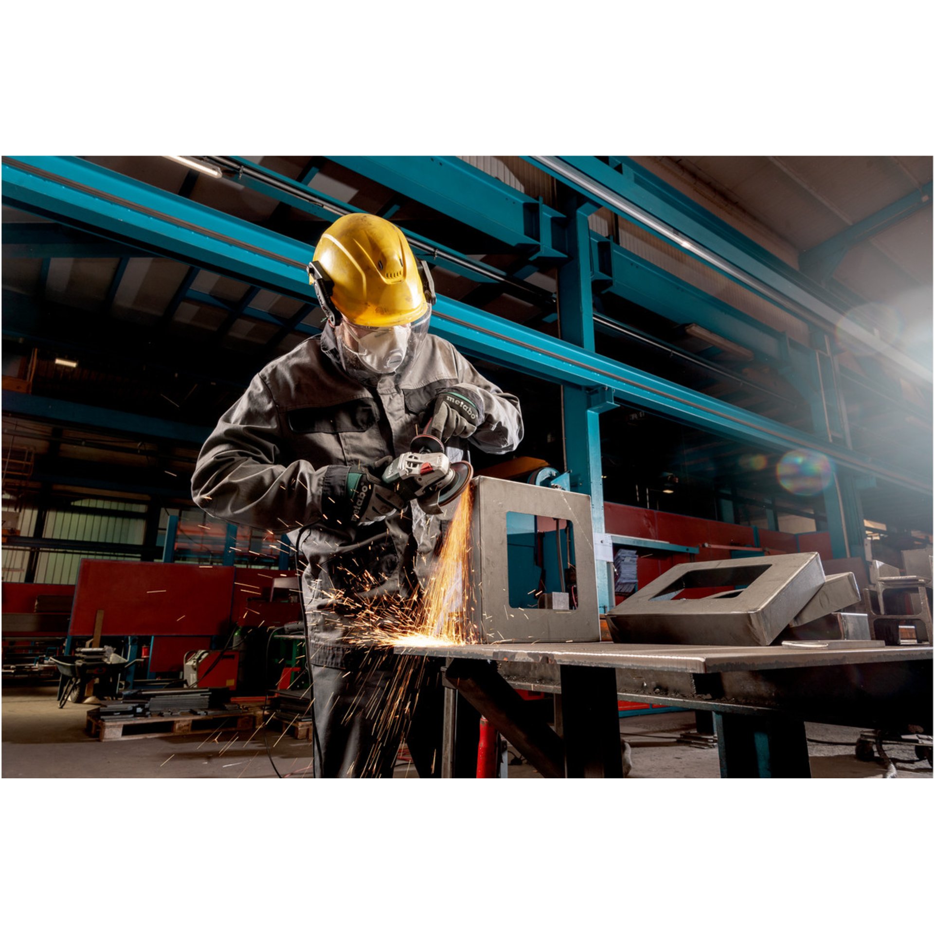 Person, Arbeiter, Fabrik, Helm, Herstellung