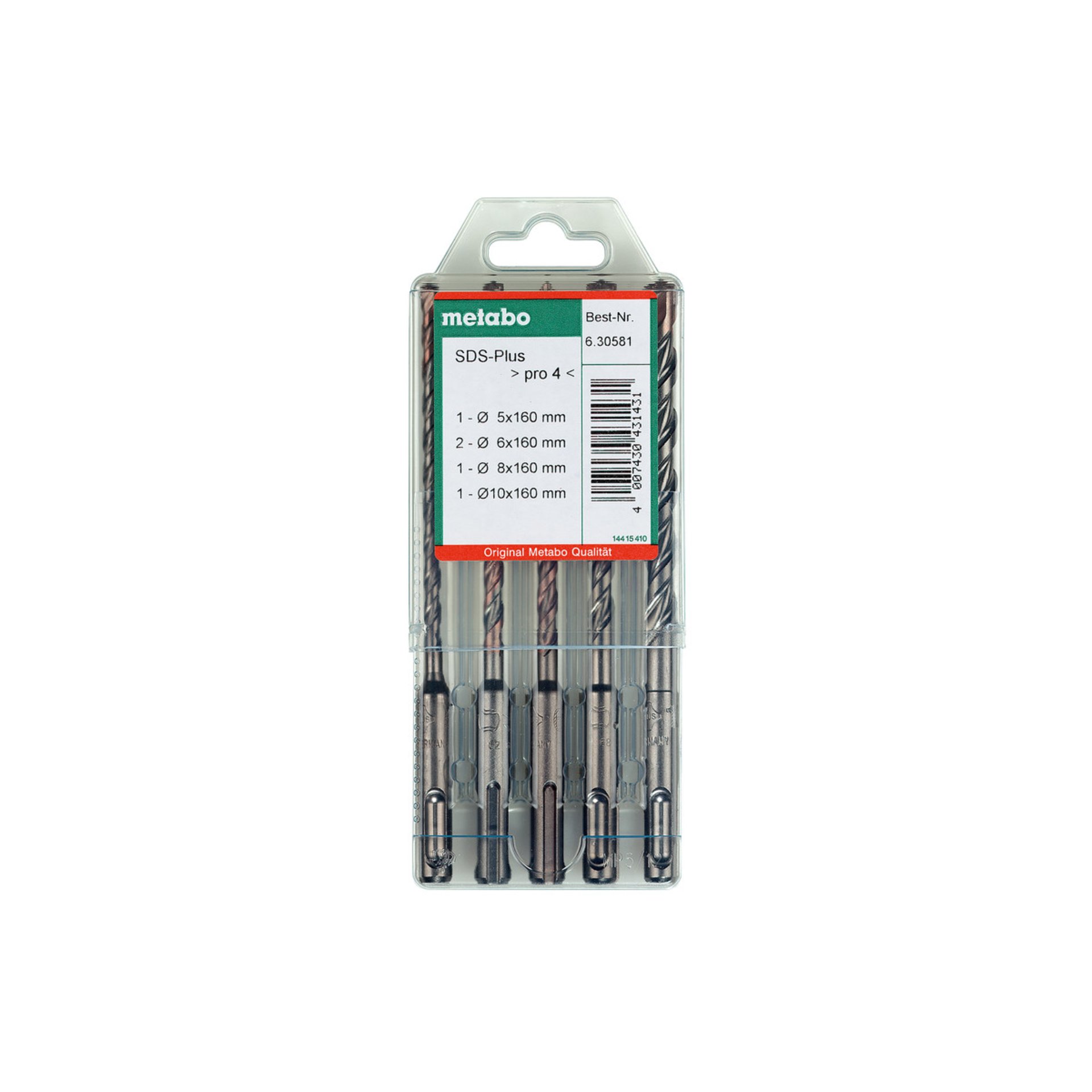 Metabo SDS-plus Pro 4-Bohrersatz 5-teilig (630581000) Metabo SDS-plus Pro 4-Bohrersatz 5-teilig (630581000)
