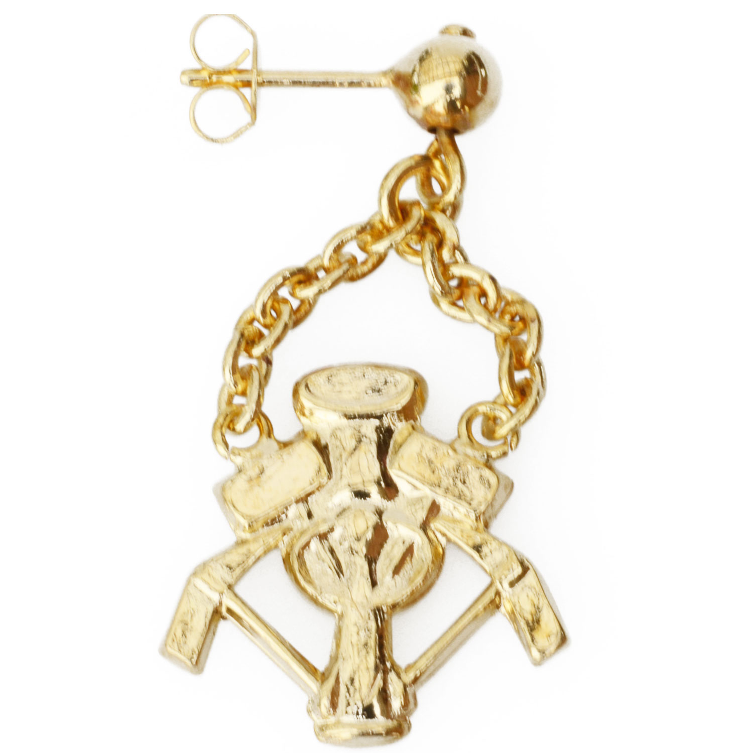 Steinsetzer Ohrschraube, vergoldet, DAKL Zunftschmuck 2