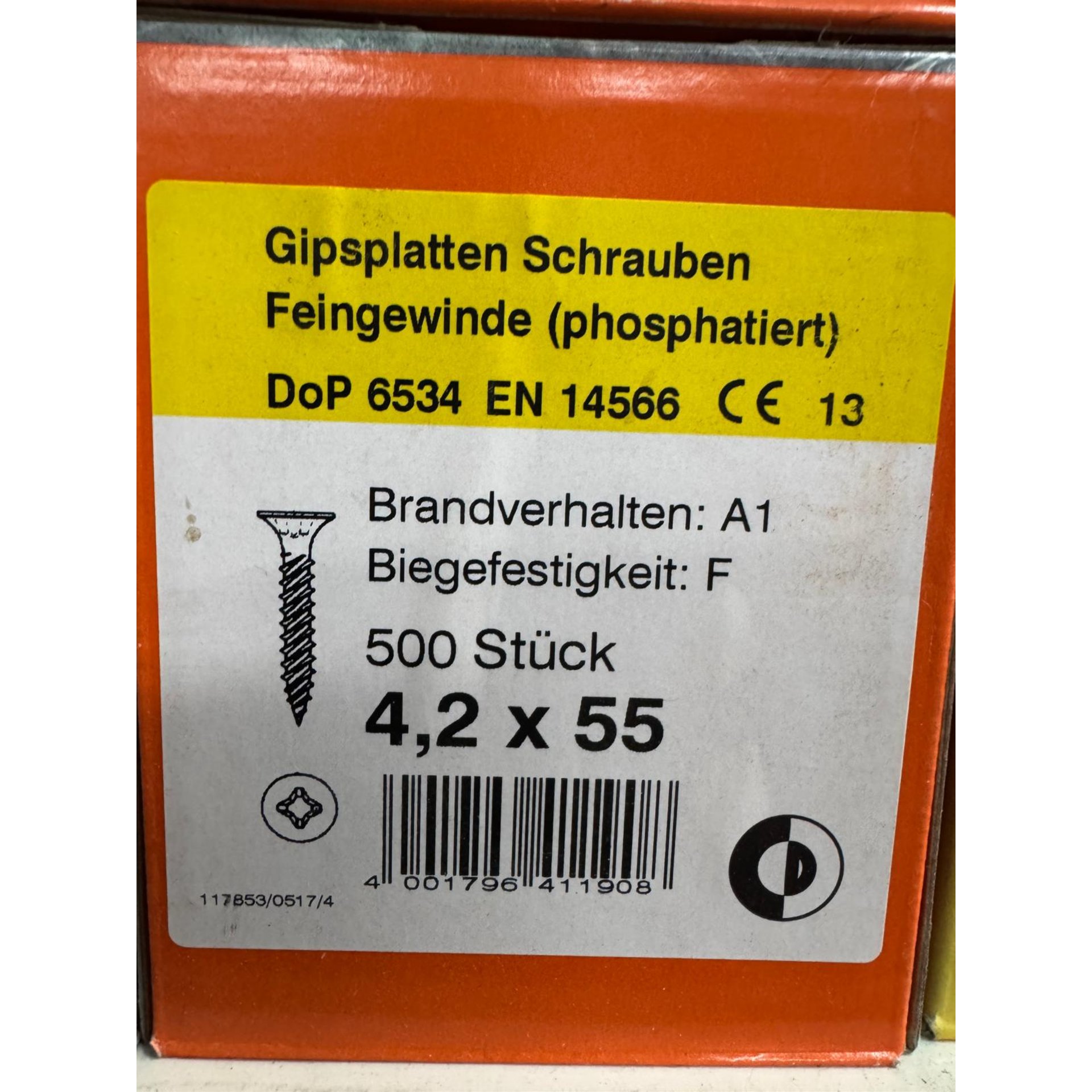 Schrauben, Gipsplatten-Schrauben, Feingewinde, DoP 6534, 500 Stück