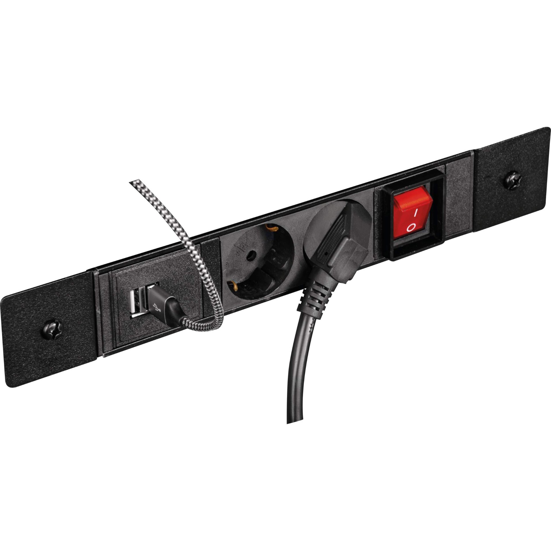 Steckerleiste, USB-Anschluss, Netzschalter, Kabel, Schutzkontakt