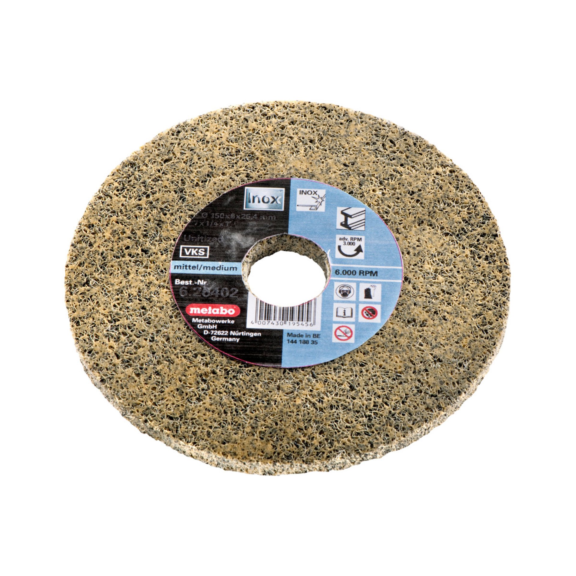 Metabo Vlies-Kompaktschleifscheibe "Unitized", grob, 125x6x22,23 mm, WS (626482000)