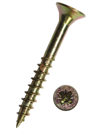 JD-79 Spanplattenschrauben Senkkopf-Z, Teilgewinde galv. verzinkt gelb chromatiert