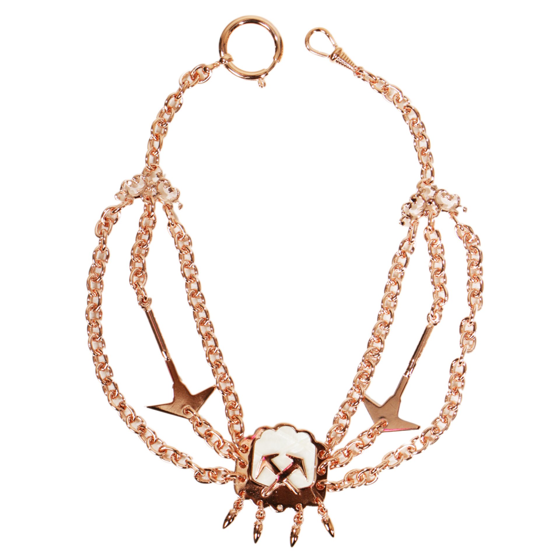 Dachdecker Perlmutterkette - Zunft-Schmuckkette, rose vergoldet im Etui Zubehor, Schmuck, Halskette