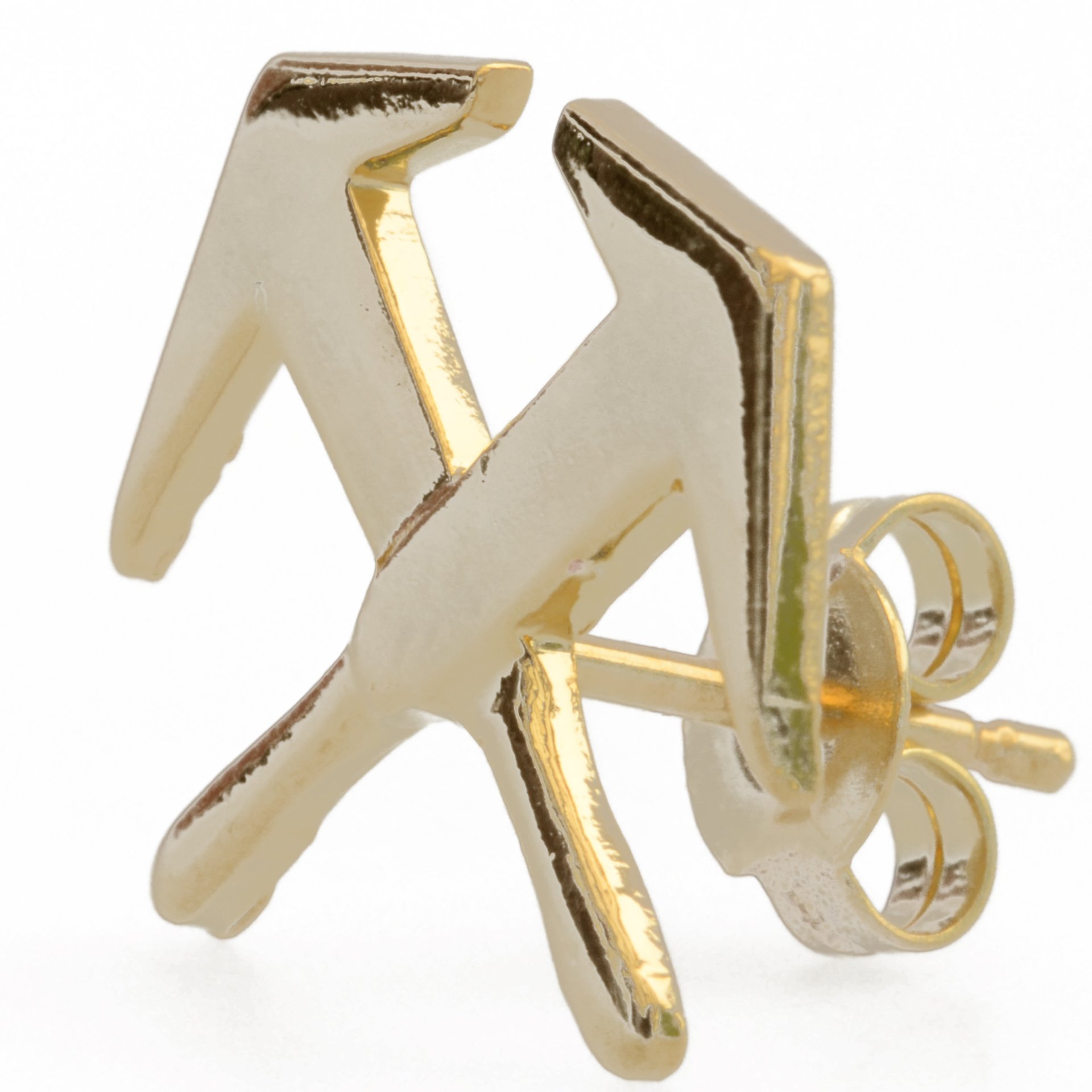 Dachdecker Ohrstecker, vergoldet im Etui Zubehor, Schmuck