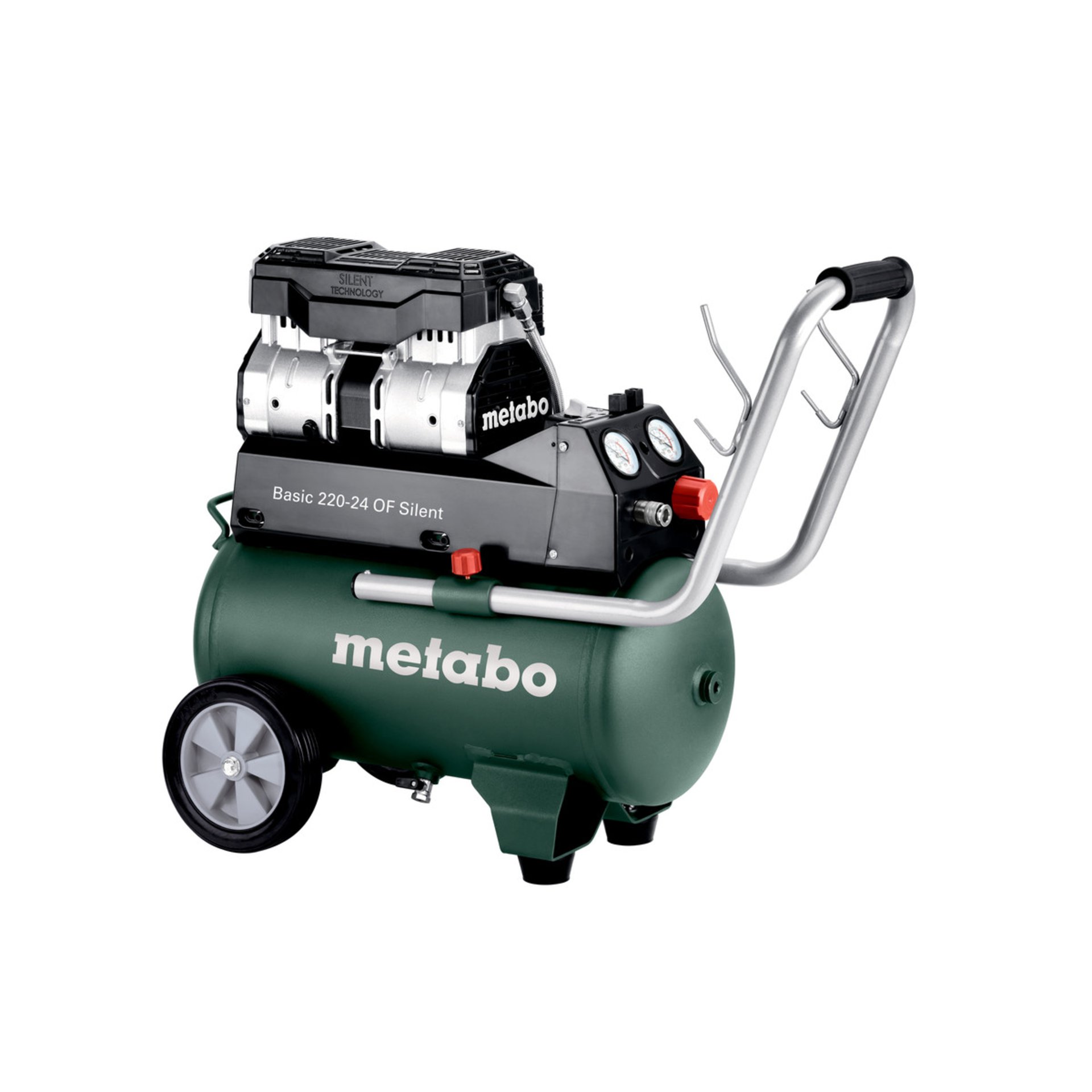Metabo Kompressor Basic 220-24 OF Silent (601593000) - Karton Gras, Pflanze, Rasen, Maschine, Rasenmäher