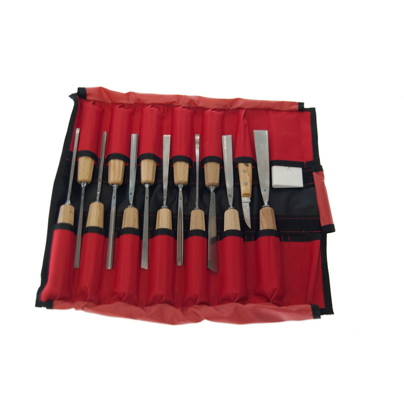 560214 Stubai Stechbeitel-Satz in Rolltasche rot, 14-tlg