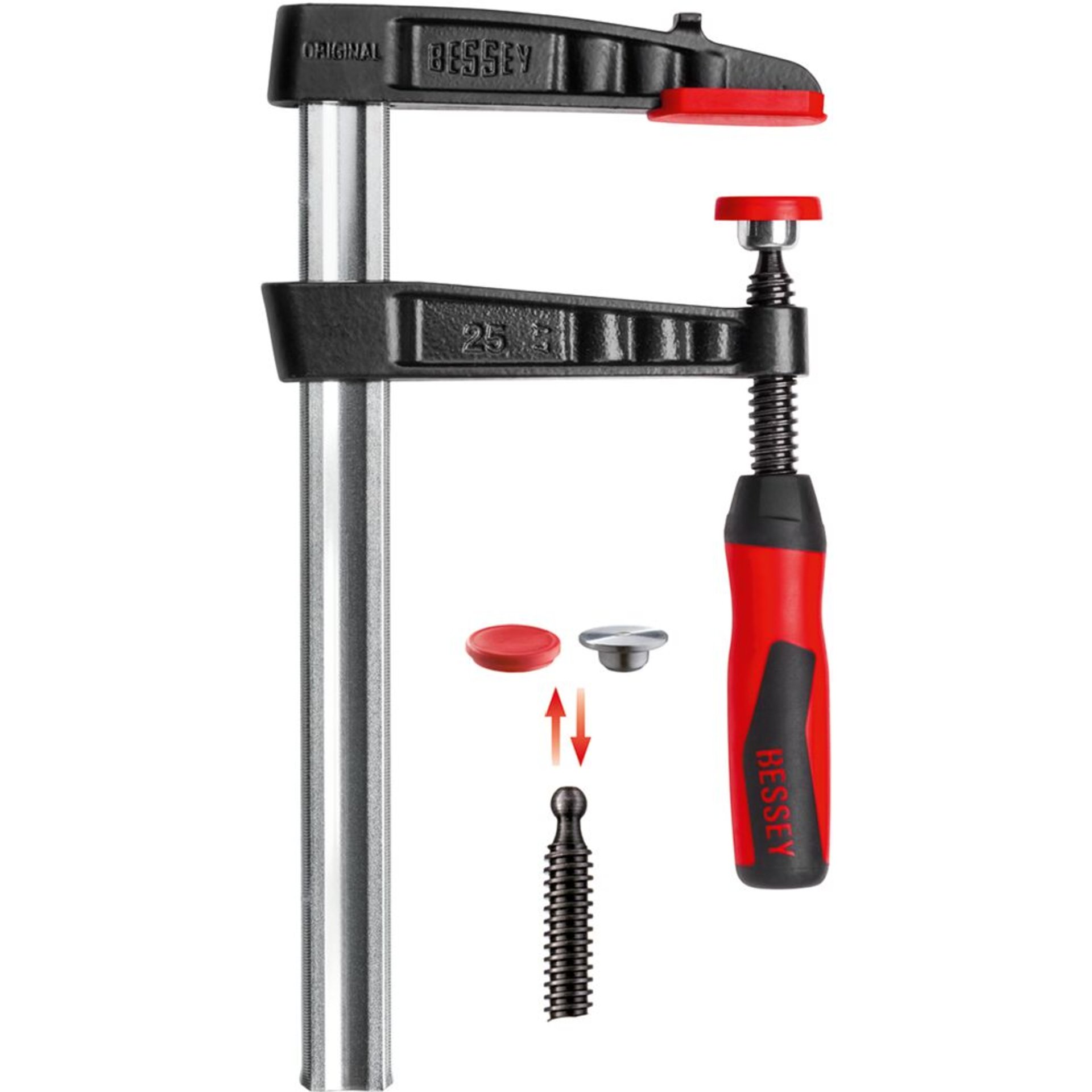 Original BESSEY Temperguss-Schraubzwinge TG mit 2-Komponenten-Kunststoffgriff Klammer, Gerät, Werkzeug