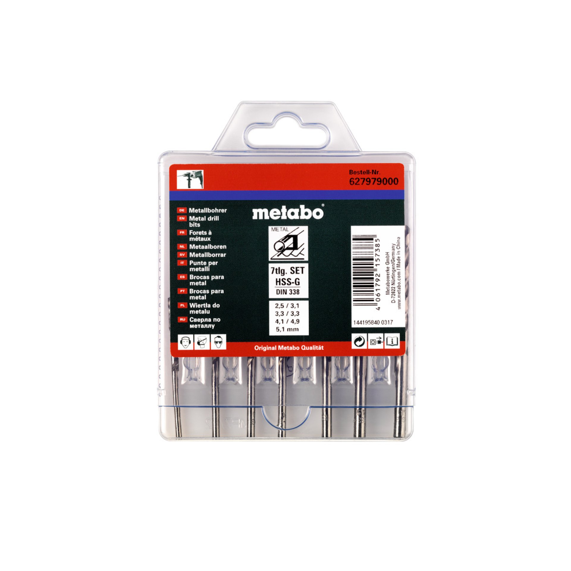 Metabo HSS-G-Bohrerkassette, 7-teilig (627979000) Metabo HSS-G-Bohrerkassette, 7-teilig (627979000)