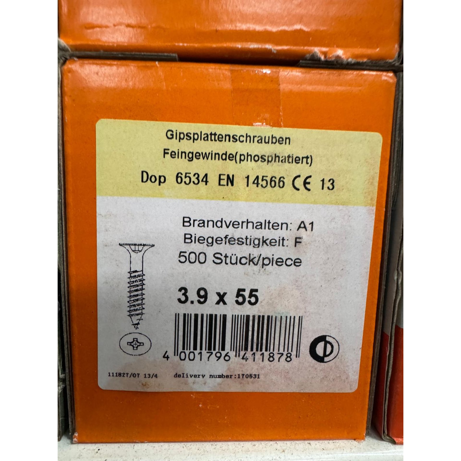 Gipsplattenschrauben, Feingewinde, Durchmesser 3.9 mm, Länge 55 mm, 500 Stück