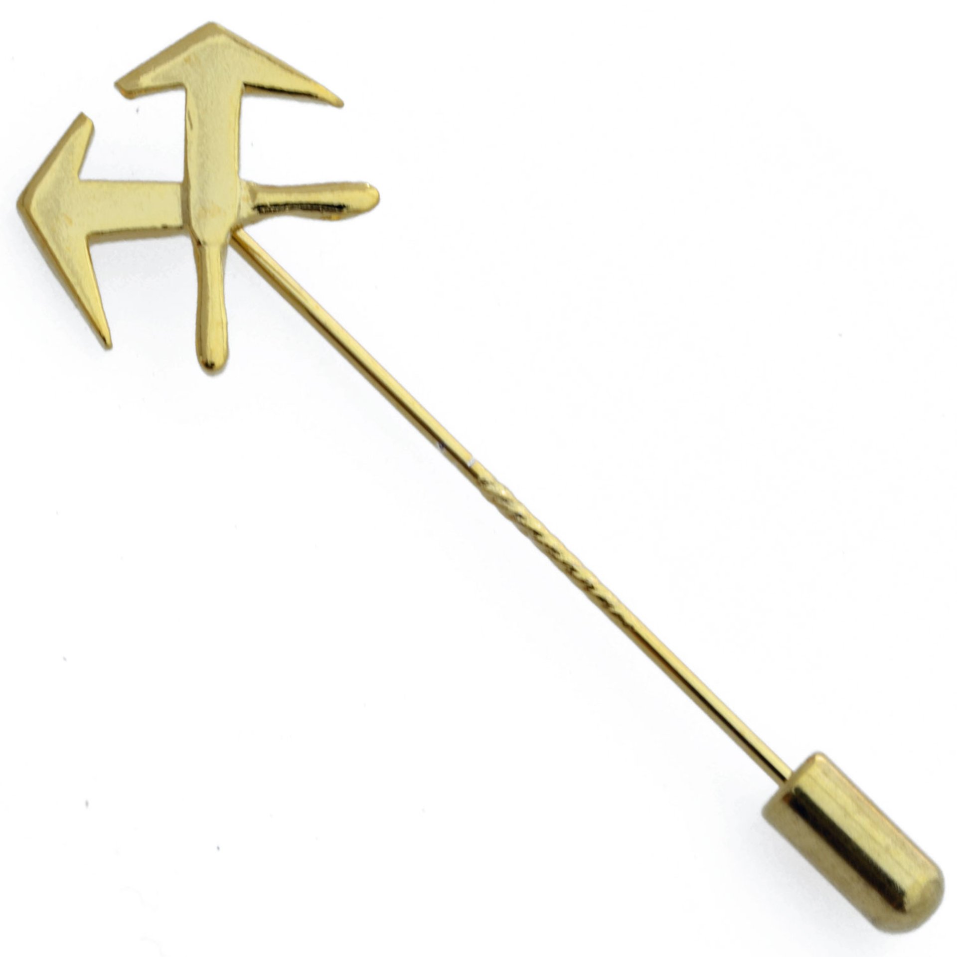 Dachdecker  Zunftnadel, Wappennadel vergoldet im Etui Rauchrohr