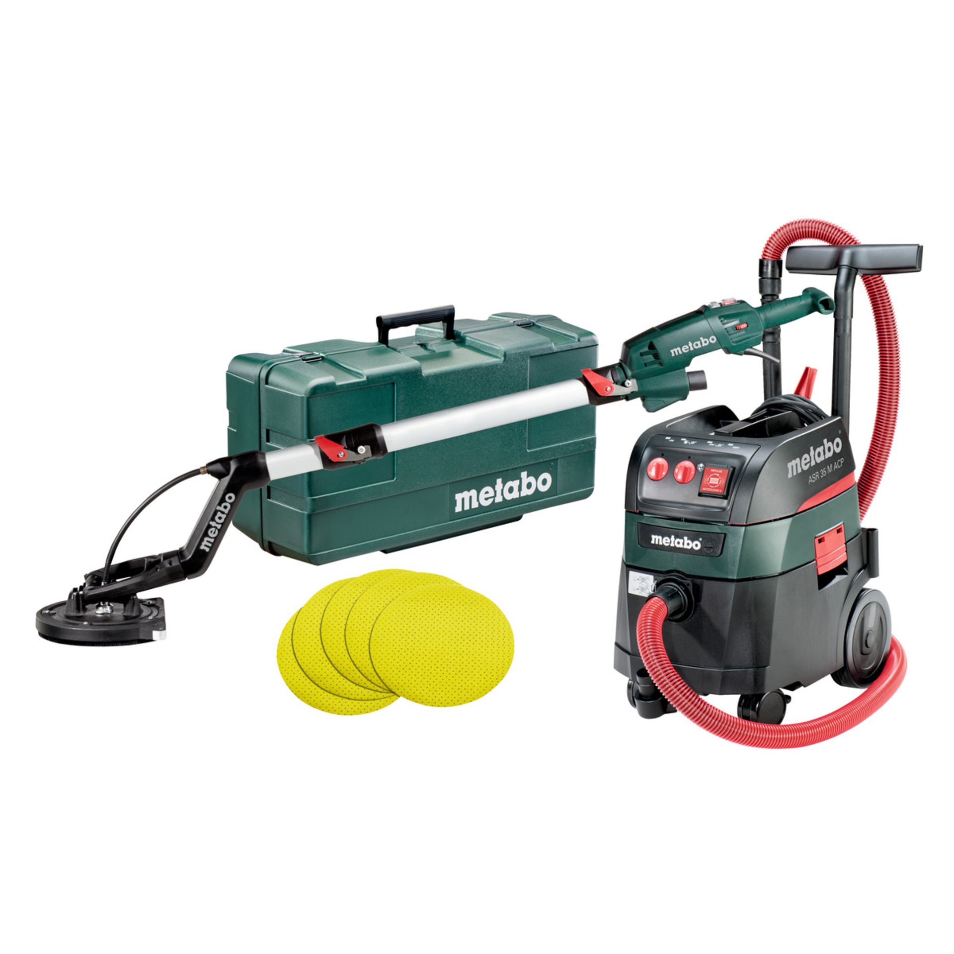 Metabo Set Langhalsschleifer LSV 5-225 Comfort + Allessauger ASR 35 M ACP (690940000) - Kunststoffkoffer Gerät, Elektrisches Gerät